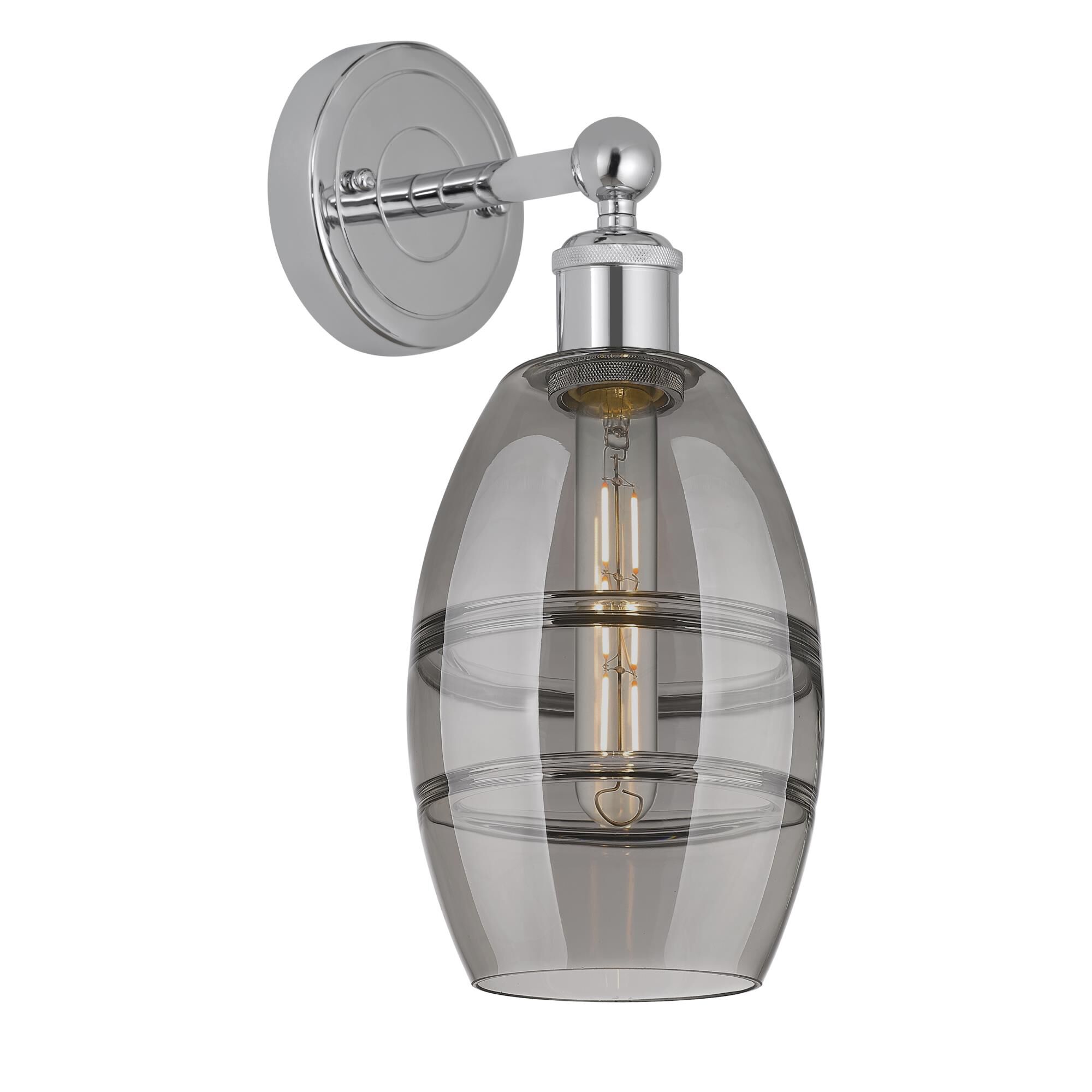 Shown in Polished Chrome finish and Light Smoke glass