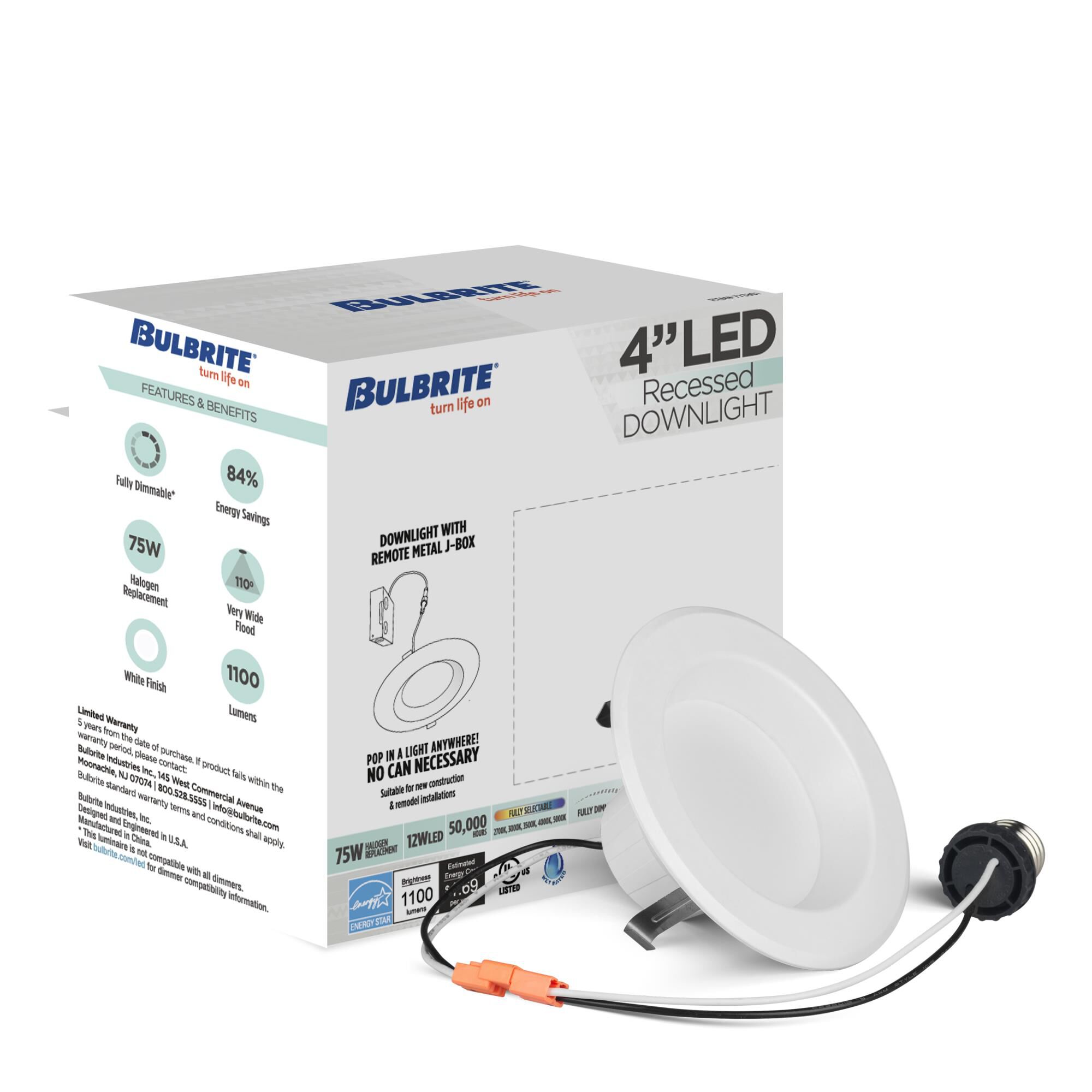 1 Inch LED 110 Degree Recessed Lighting Trim by Bulbrite