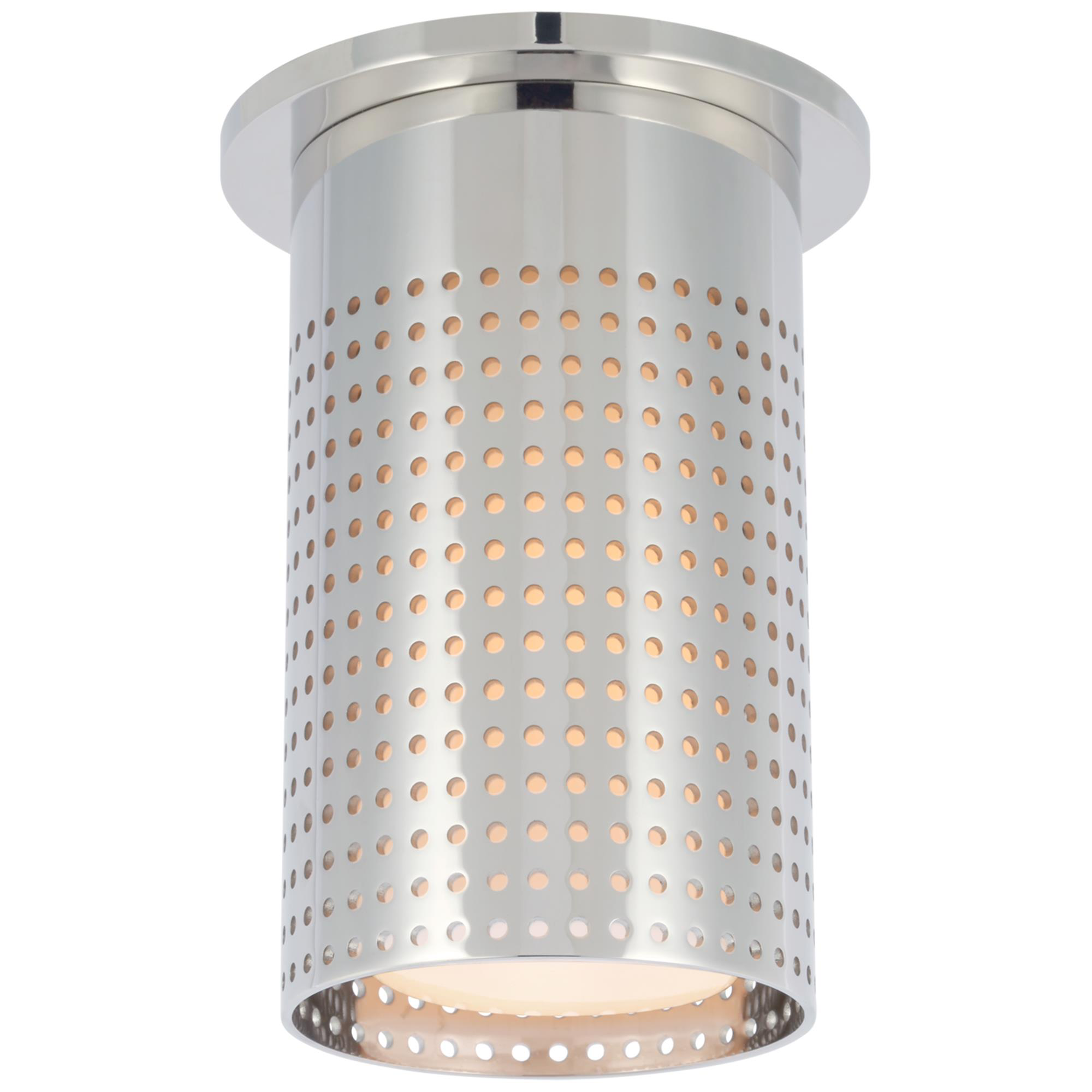 Shown in Polished Nickel finish and White glass