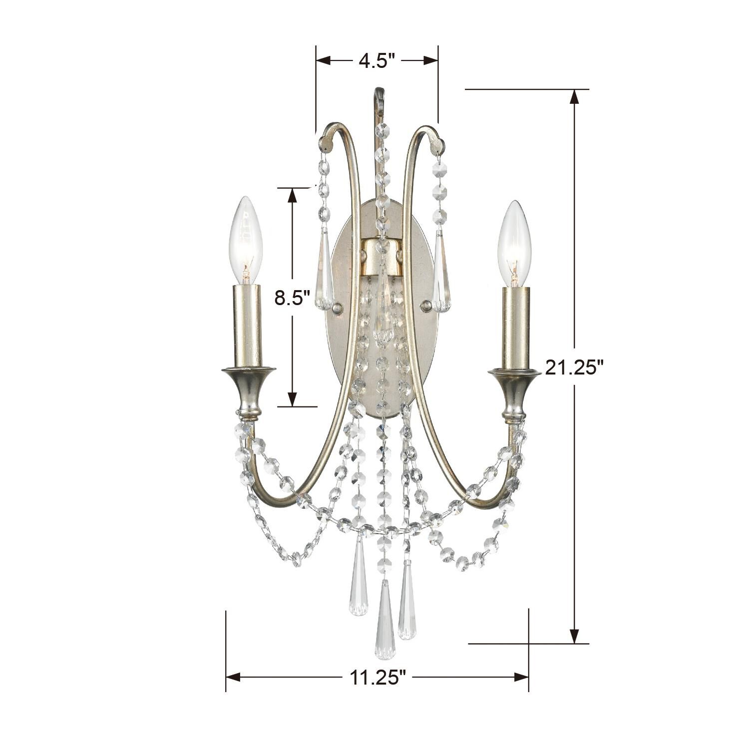 Arcadia 21 Inch Wall Sconce by Crystorama