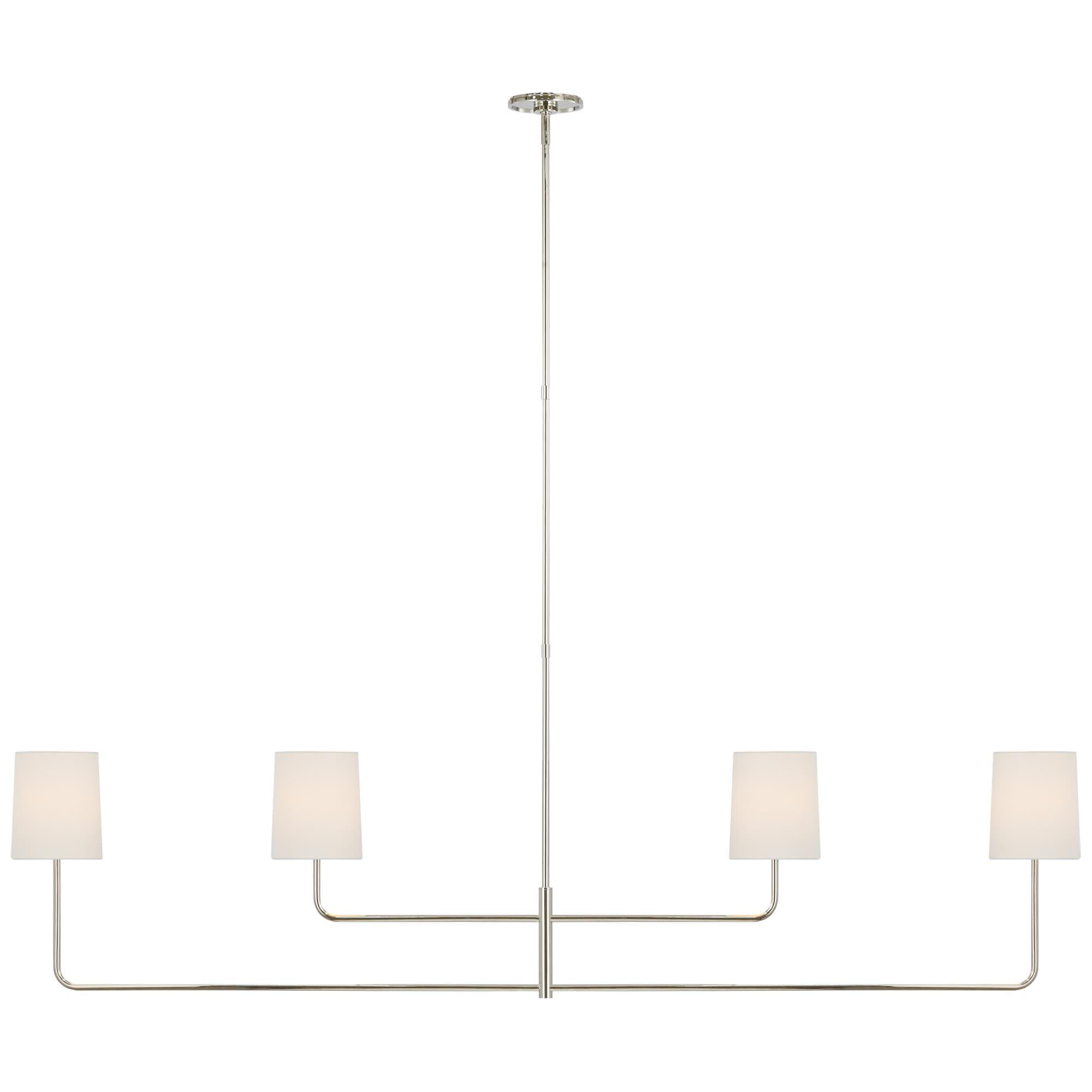 Shown in Polished Nickel finish and Linen shade