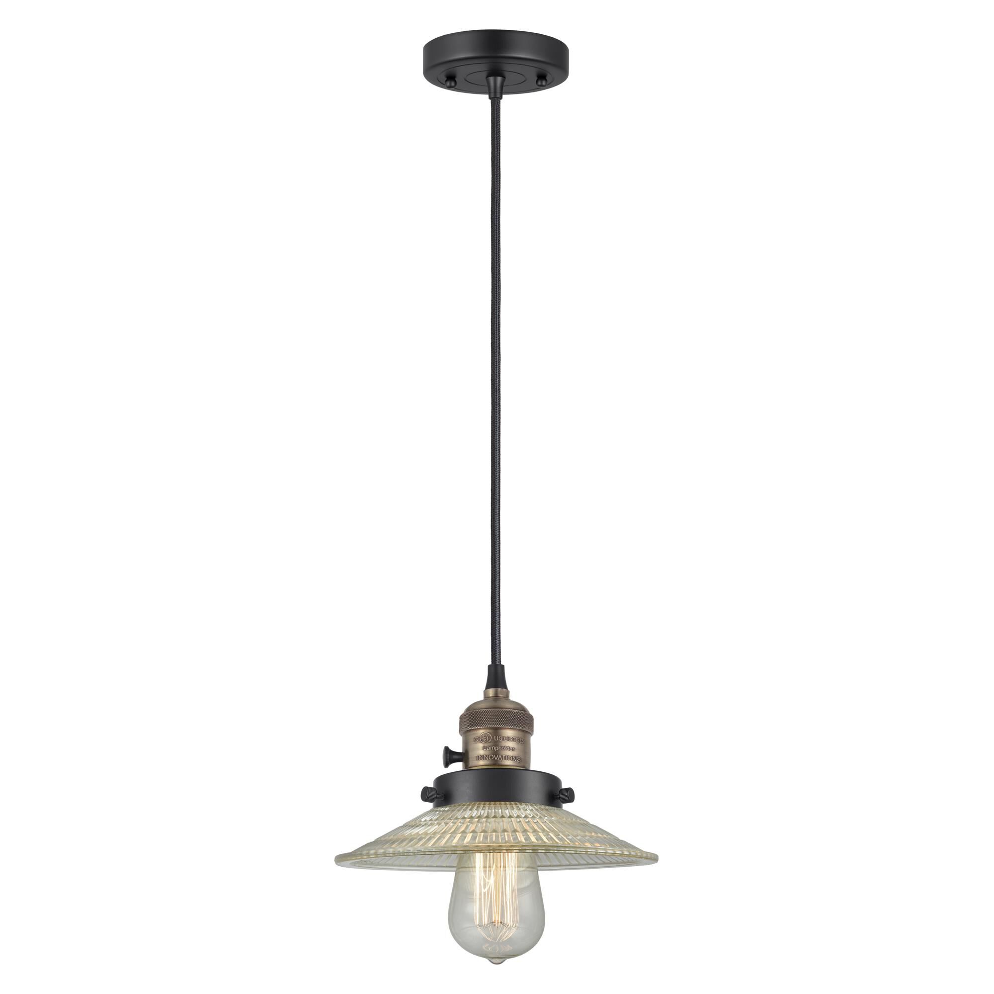 Shown in Black Antique Brass finish and Clear glass