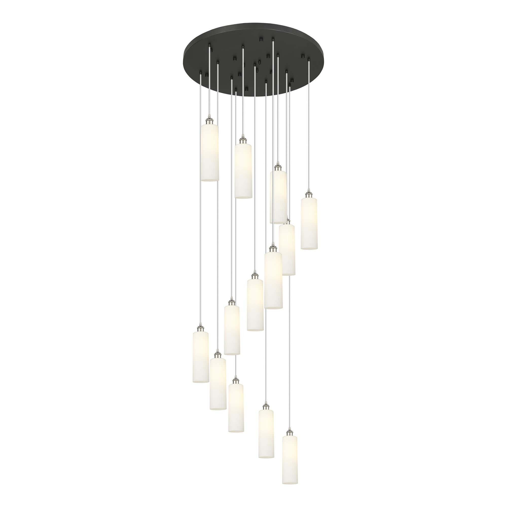 Shown in Polished Nickel finish and White shade