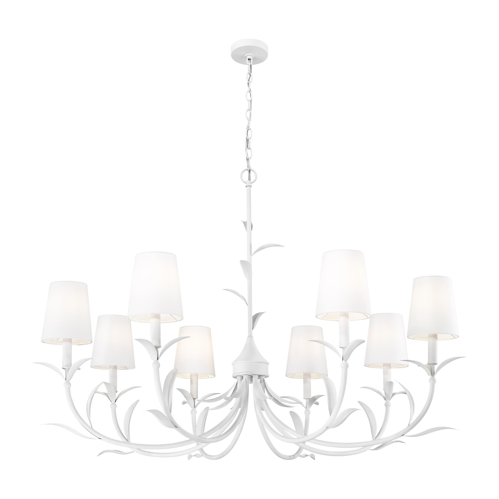 Shown in Textured White finish and White glass