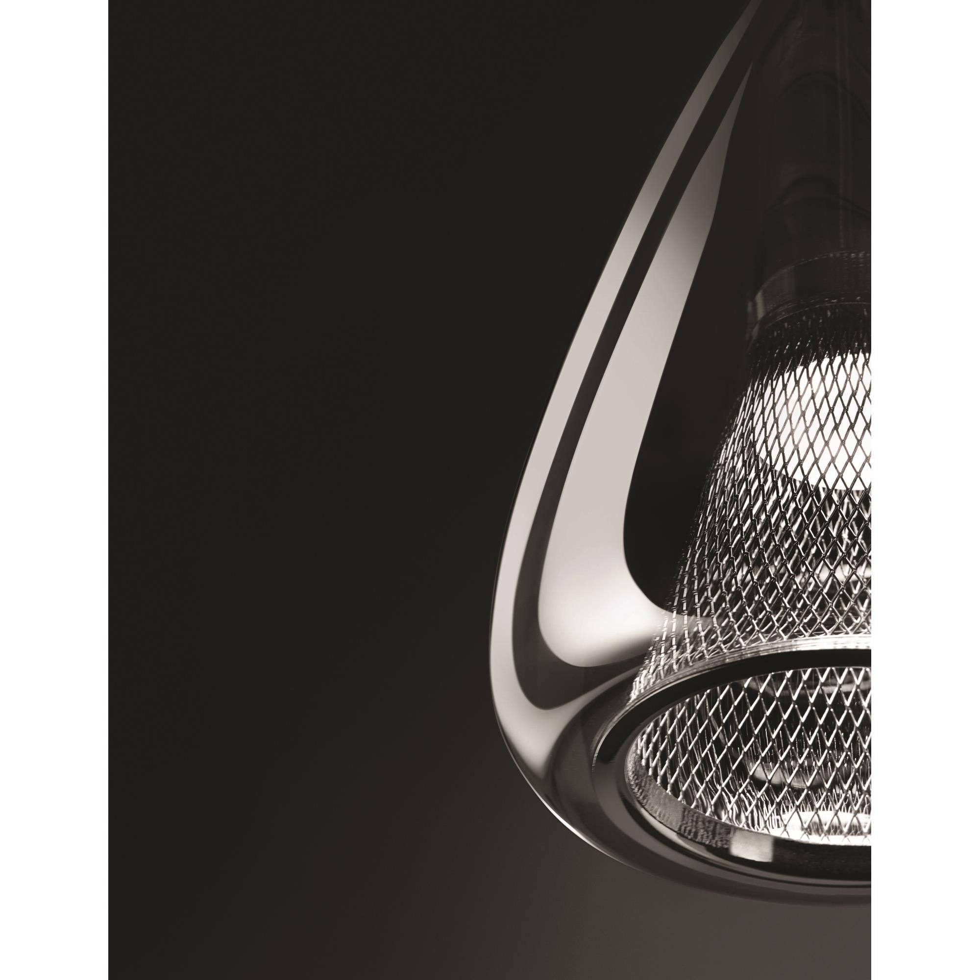 Shown in Chrome finish and Smoke - Chrome Mesh Diffuser shade