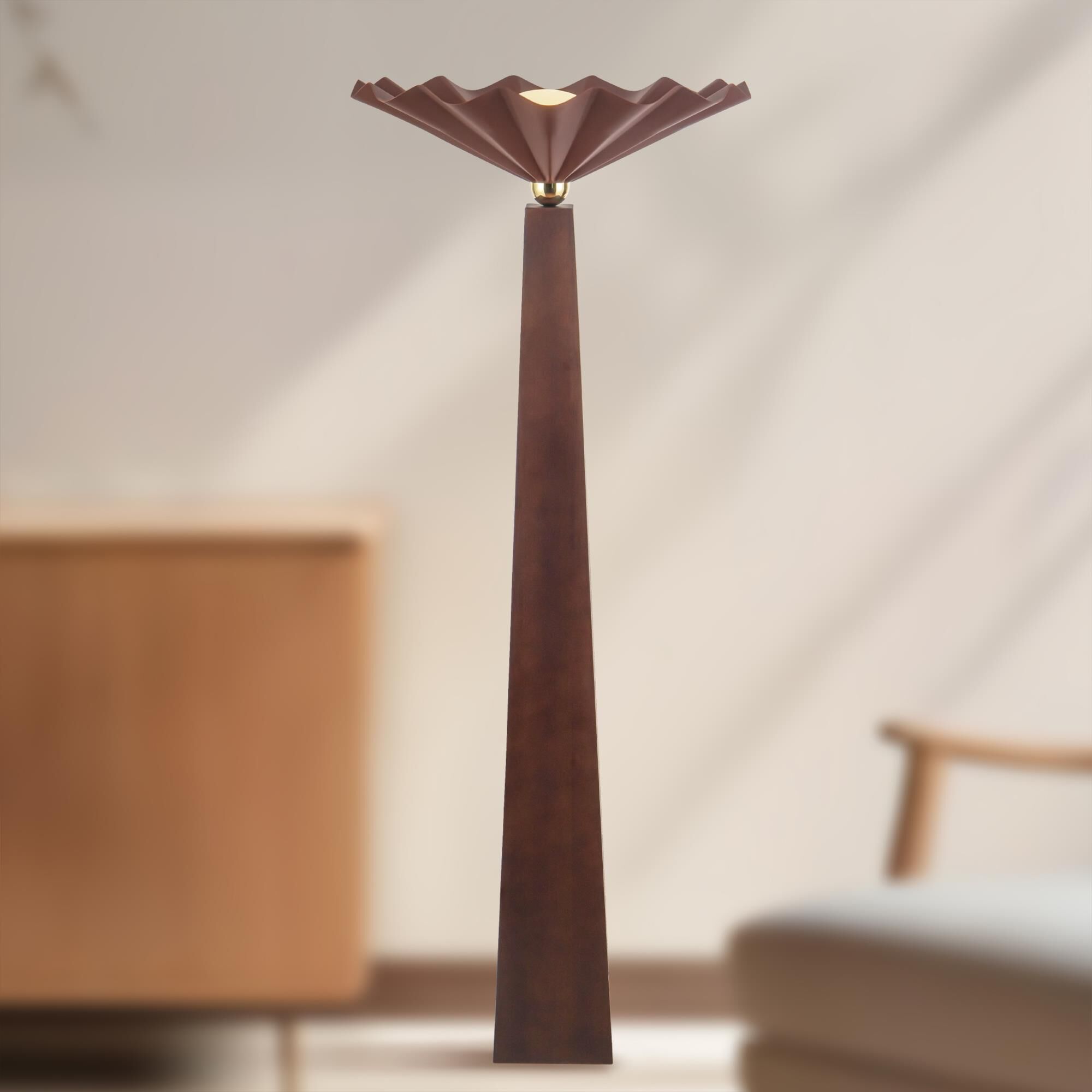 Shown in Burgundy finish and Matte Opal glass