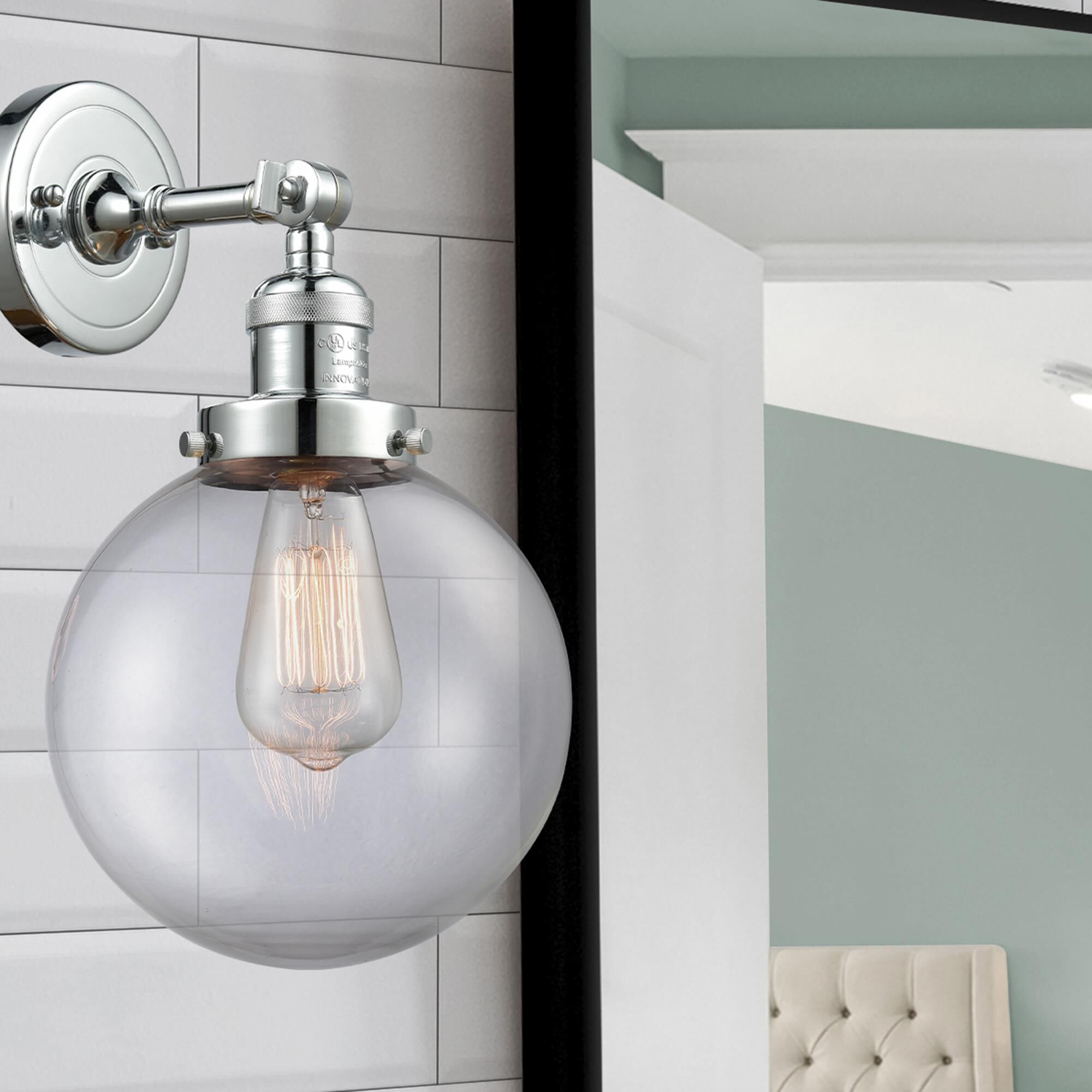 Shown in Polished Chrome finish and Clear glass and No Accent accent