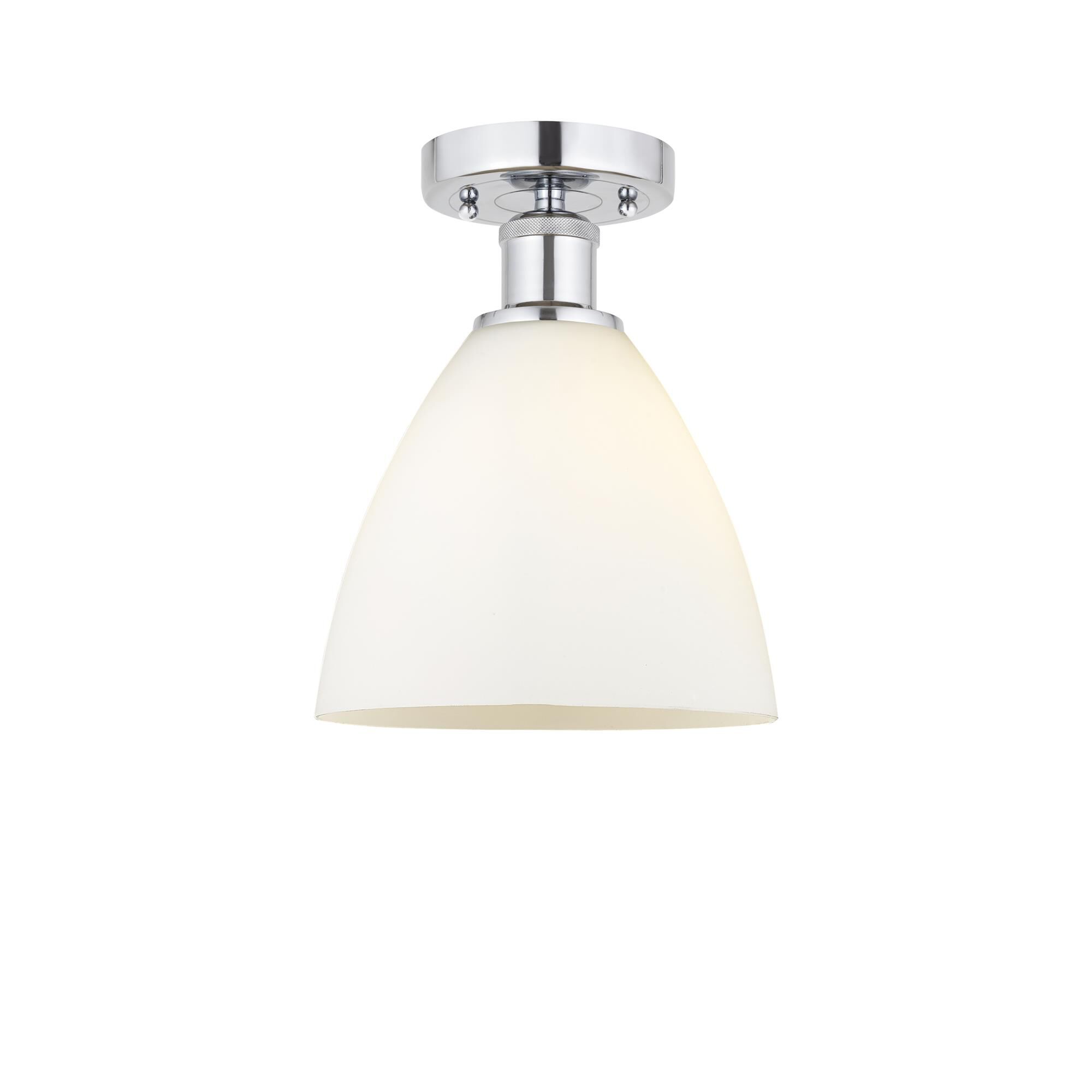 Shown in Polished Chrome finish and Matte White glass