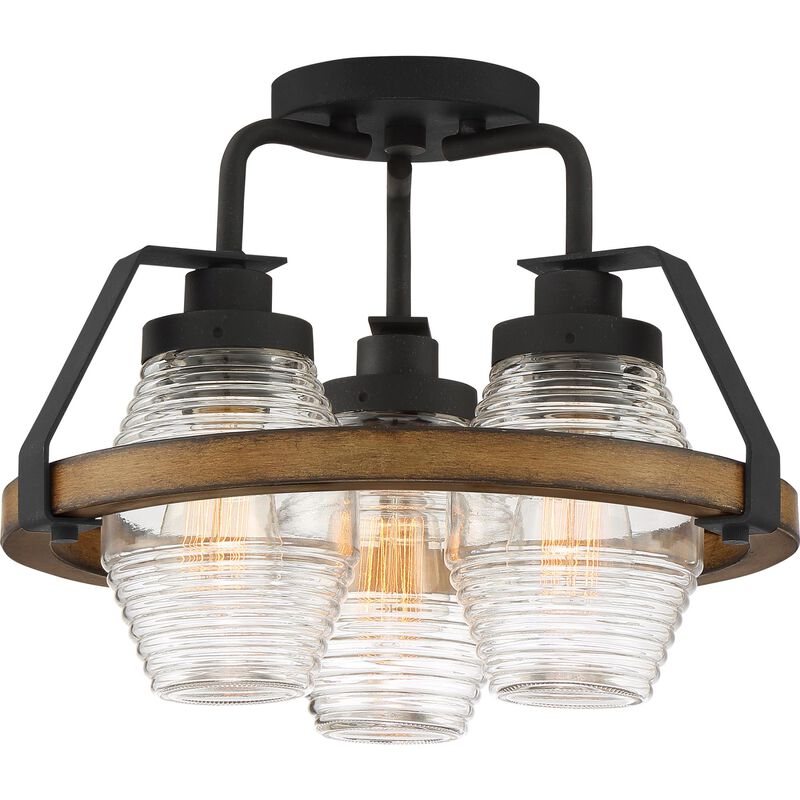 15 Inch 3 Light Semi Flush Mount | Capitol Lighting 1800lighting.com