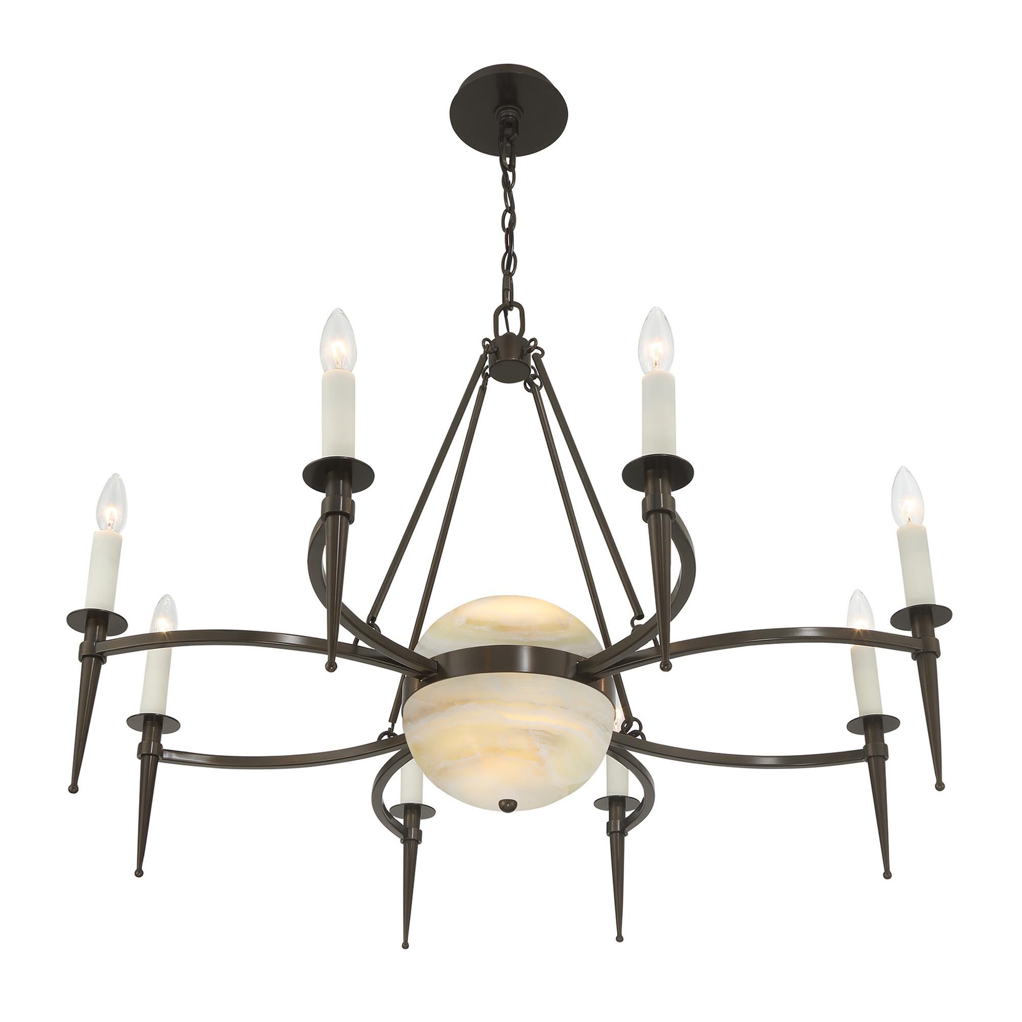 Shown in Mediterranean Bronze finish and Onyx glass