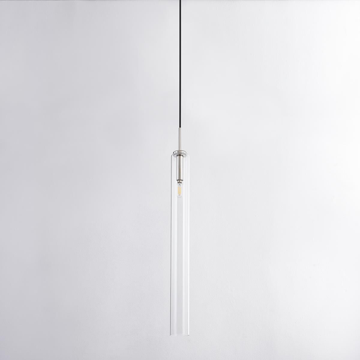 Shown in Polished Nickel finish and Clear Borosilicate glass