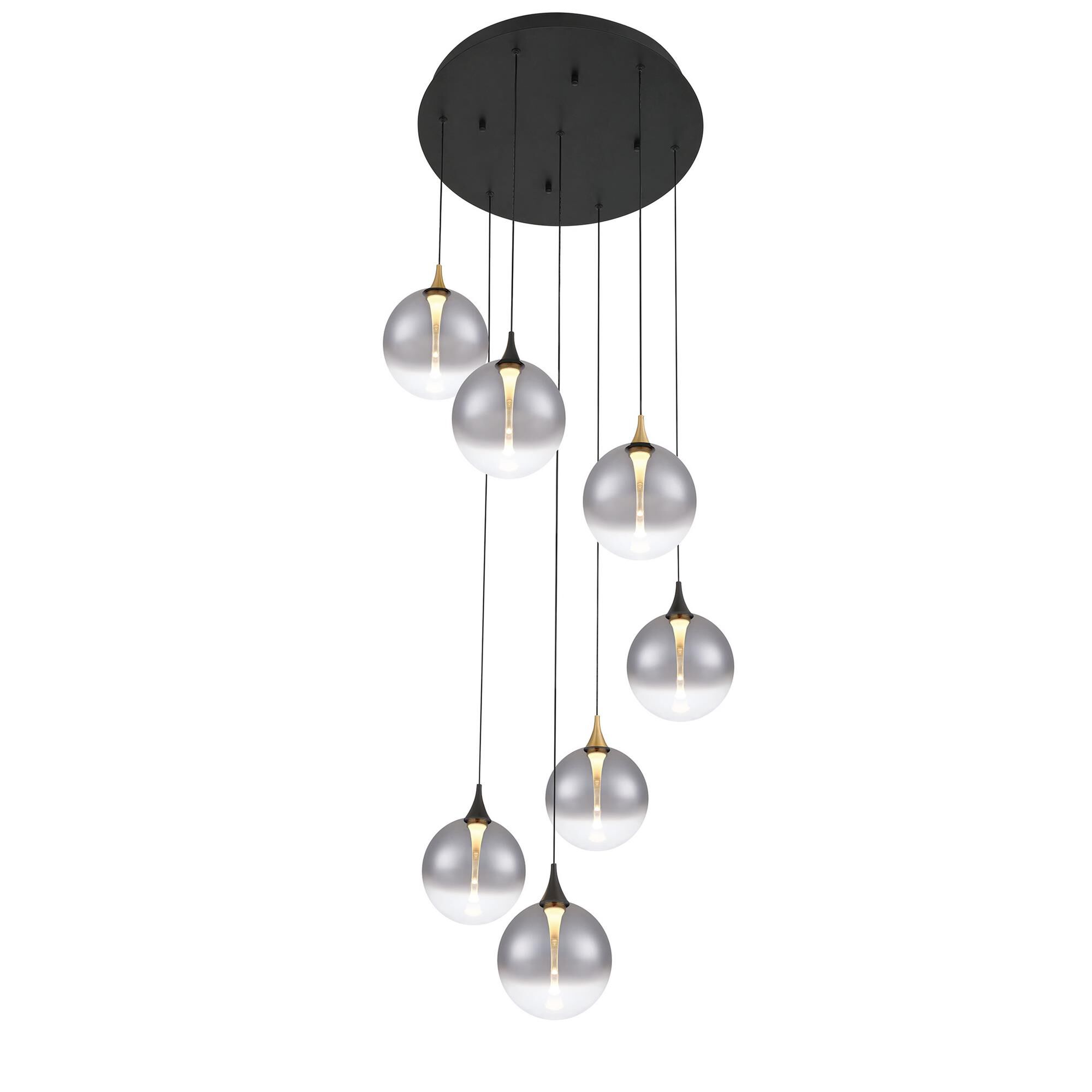 Shown in Gold-Black finish and Smoked glass