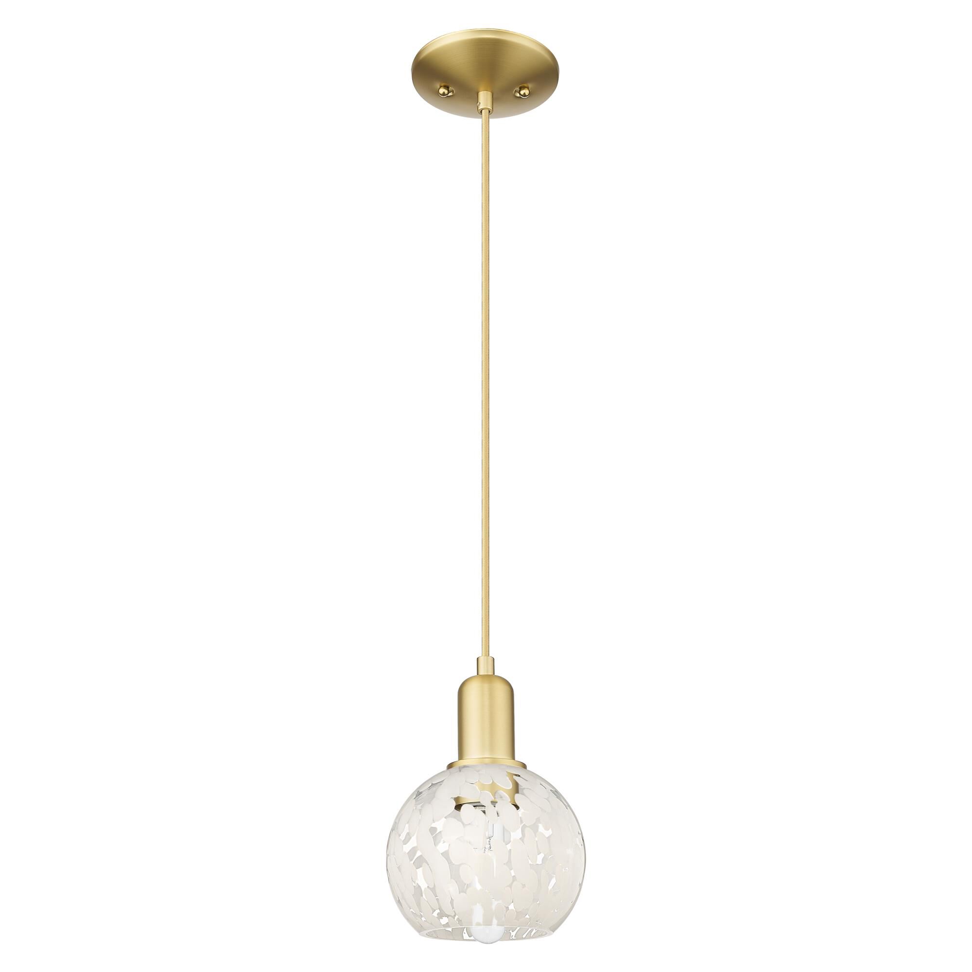 Shown in Satin Gold finish and White Mouchette glass