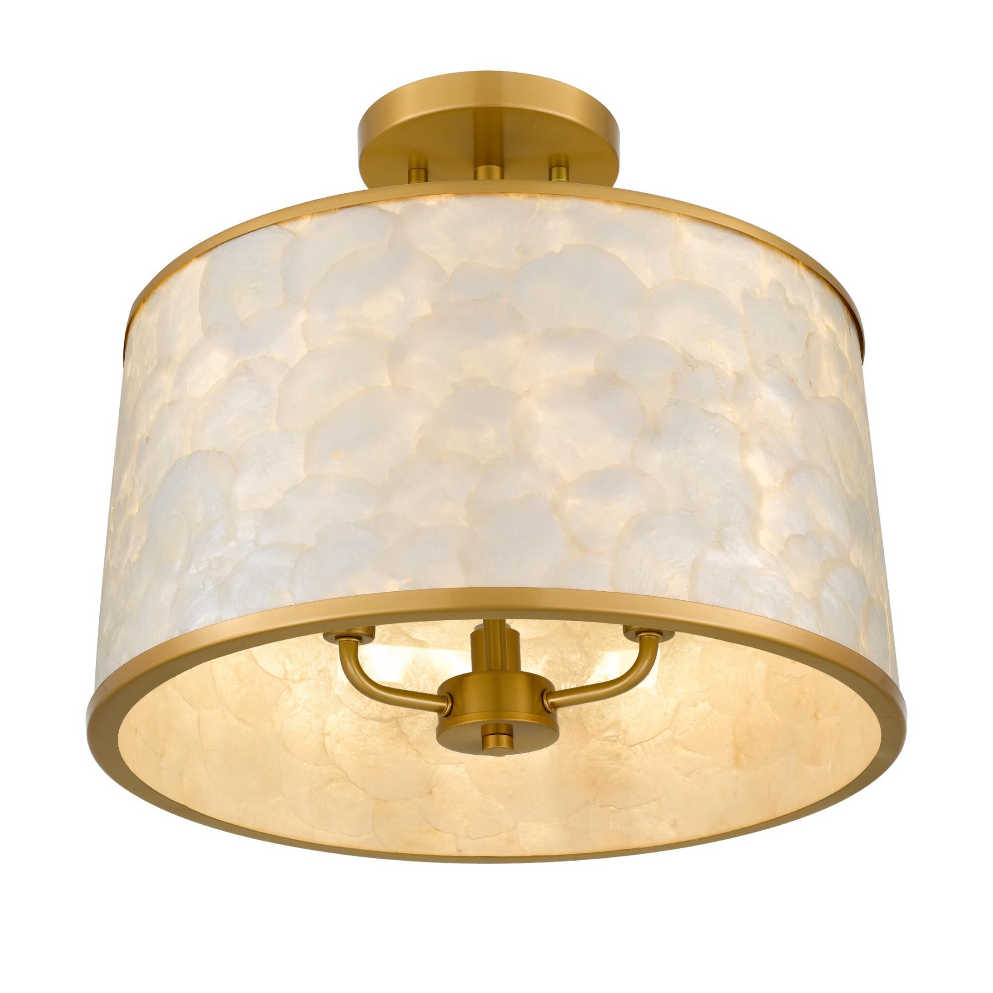 Shown in Brushed Gold finish and Capiz Shell shade
