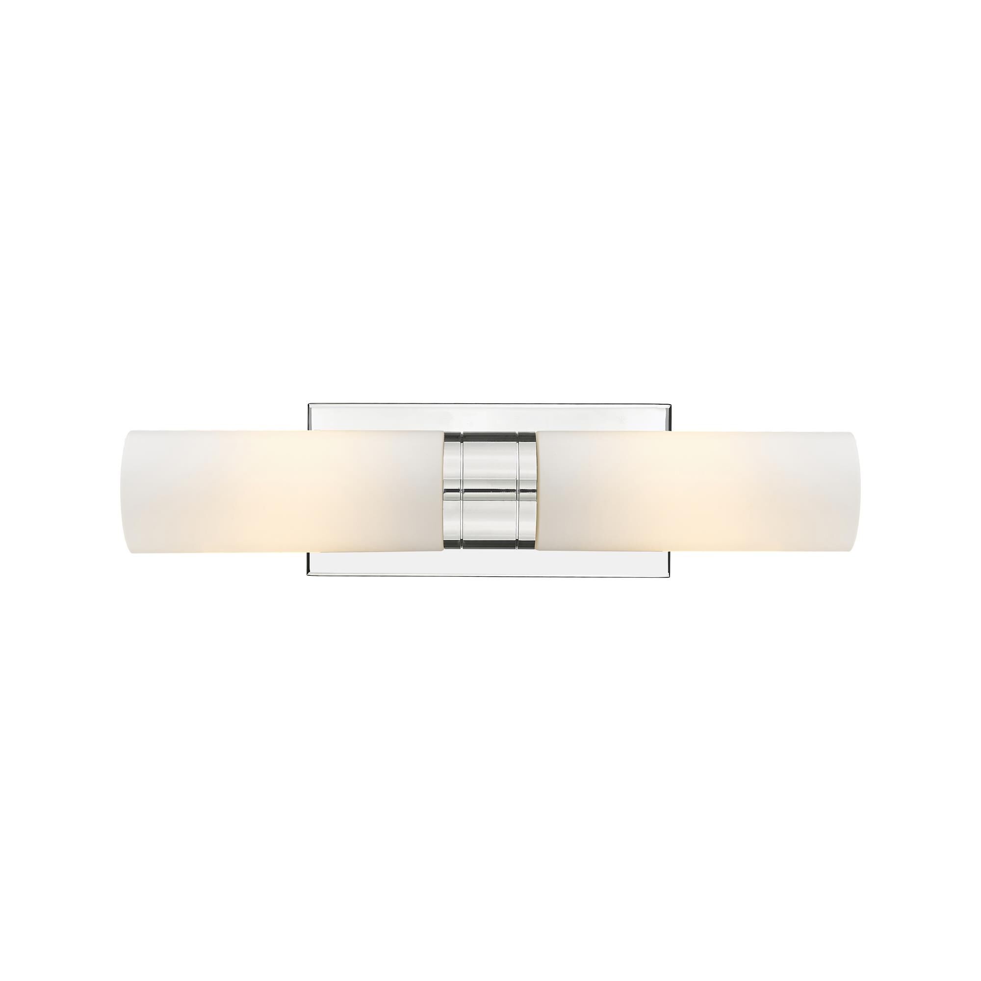 Shown in Polished Nickel finish and Matte White glass