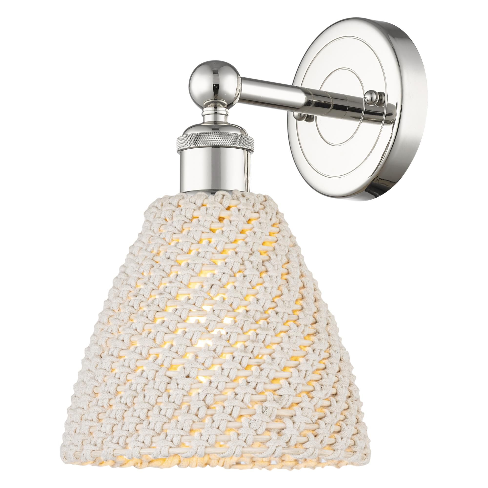 Shown in Polished Nickel finish and Natural shade