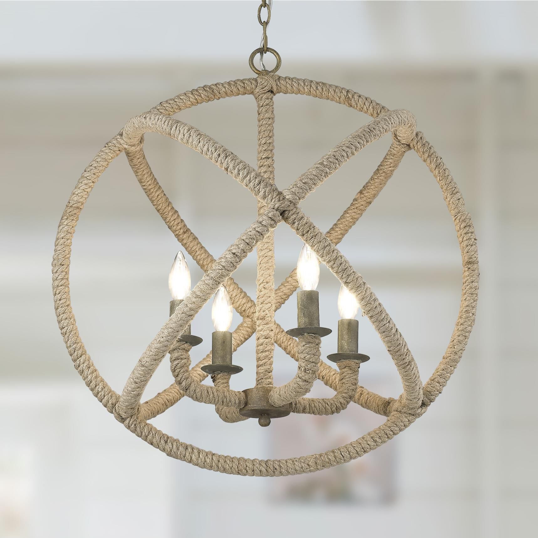 Marina 23 Inch Cage Pendant by Golden Lighting