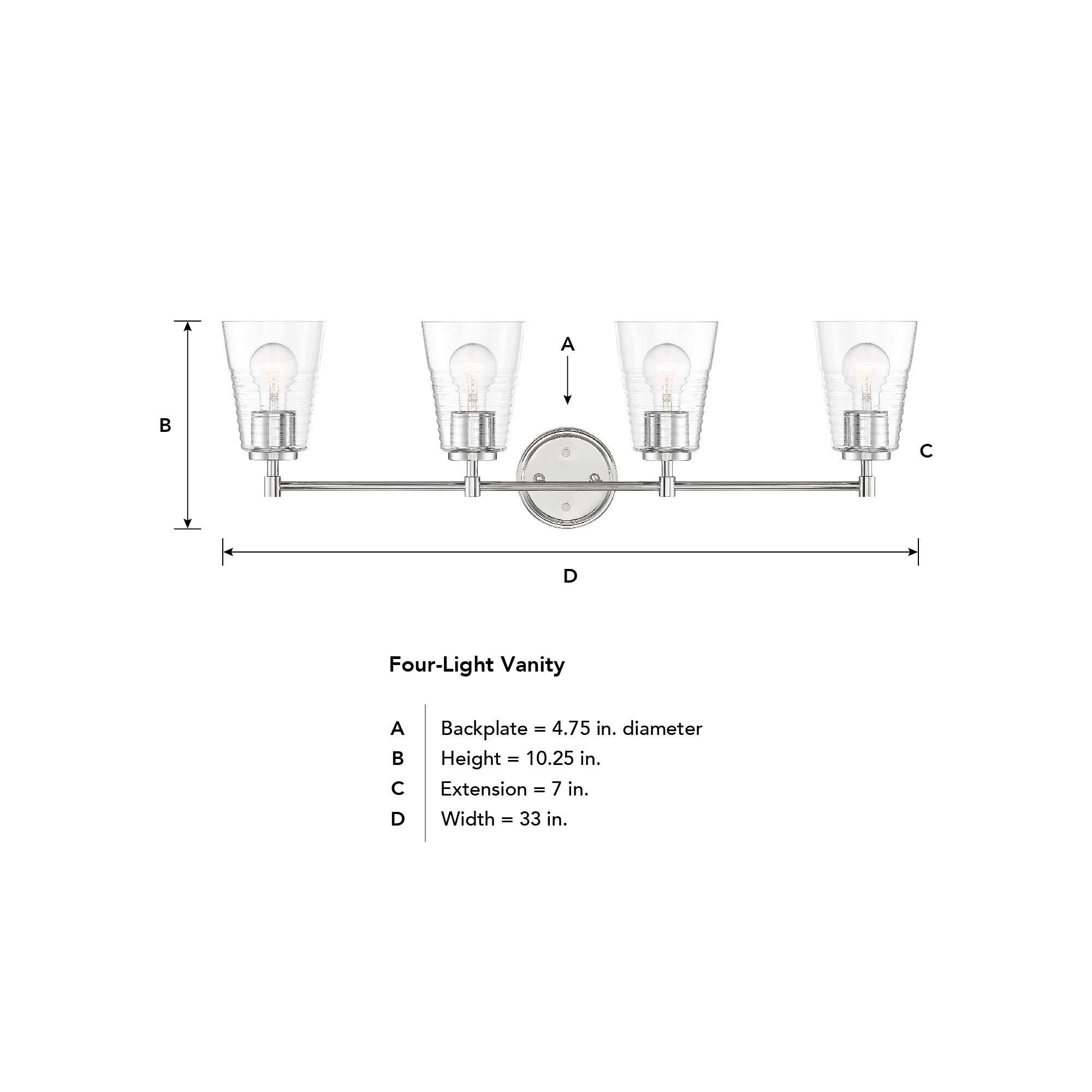 Ingo 33 Inch 4 Light Bath Vanity Light by Designers Fountain