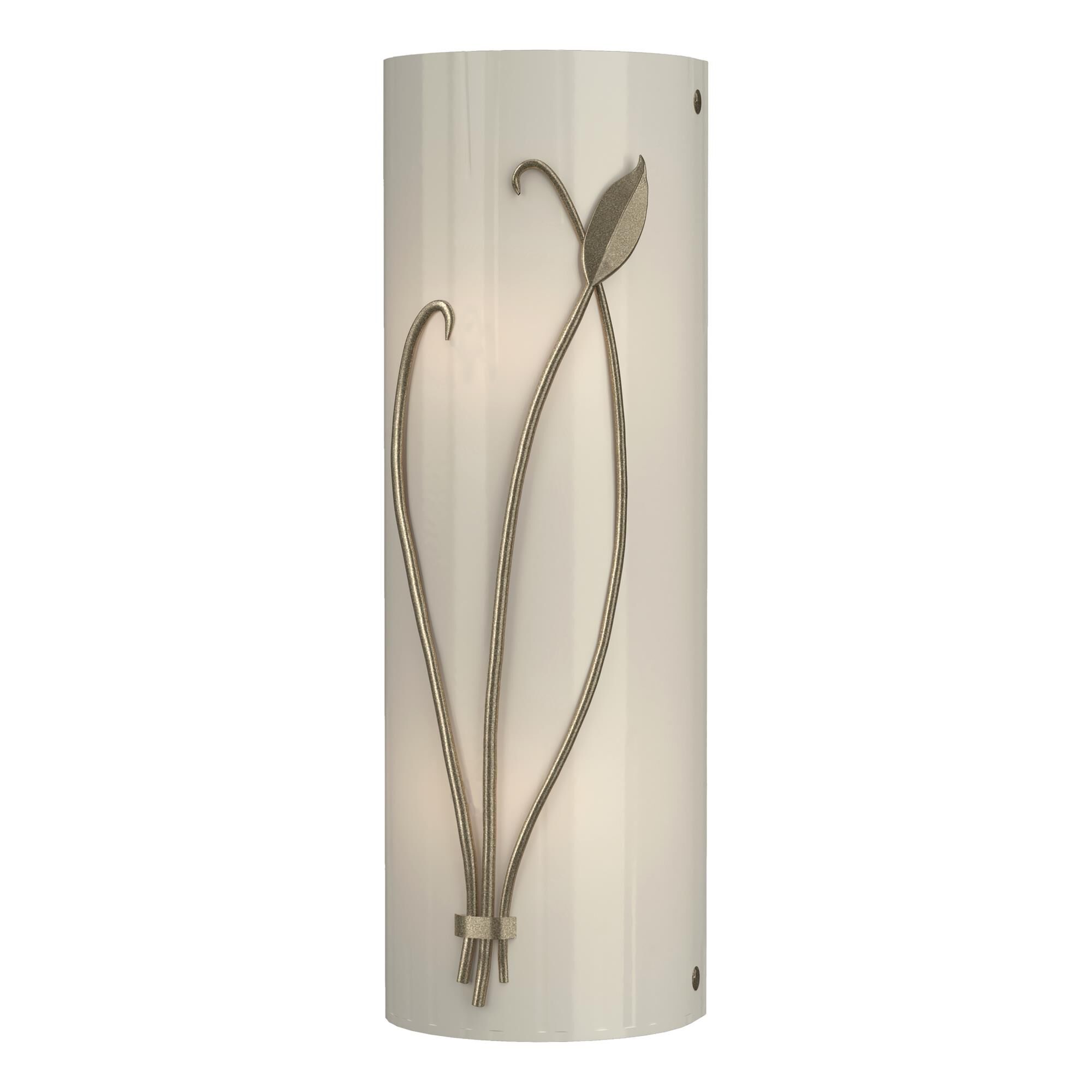 Shown in Soft Gold finish and Ivory Art  glass and Left Orientation accent