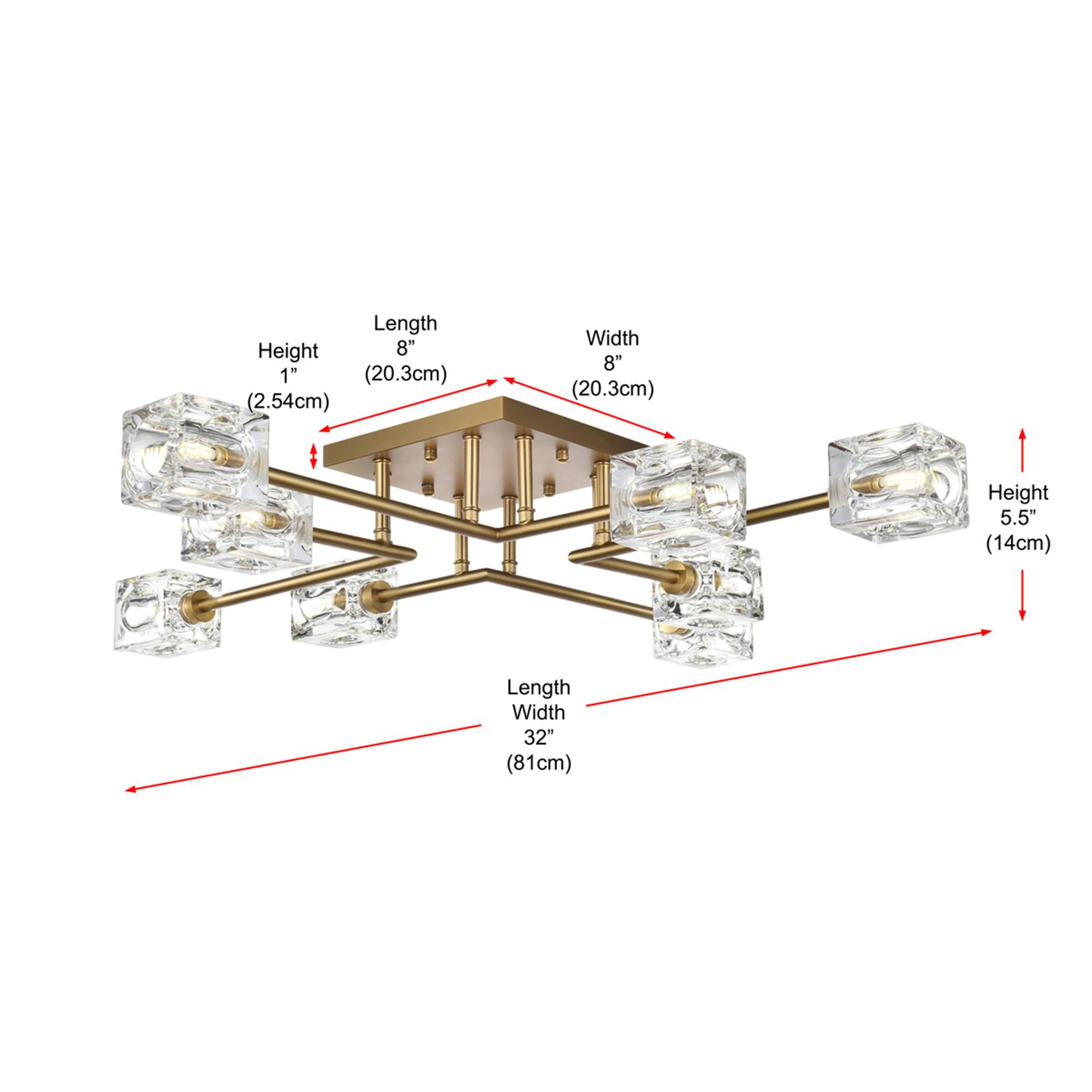 Lyra 32 Inch Semi Flush Mount by Elegant Lighting