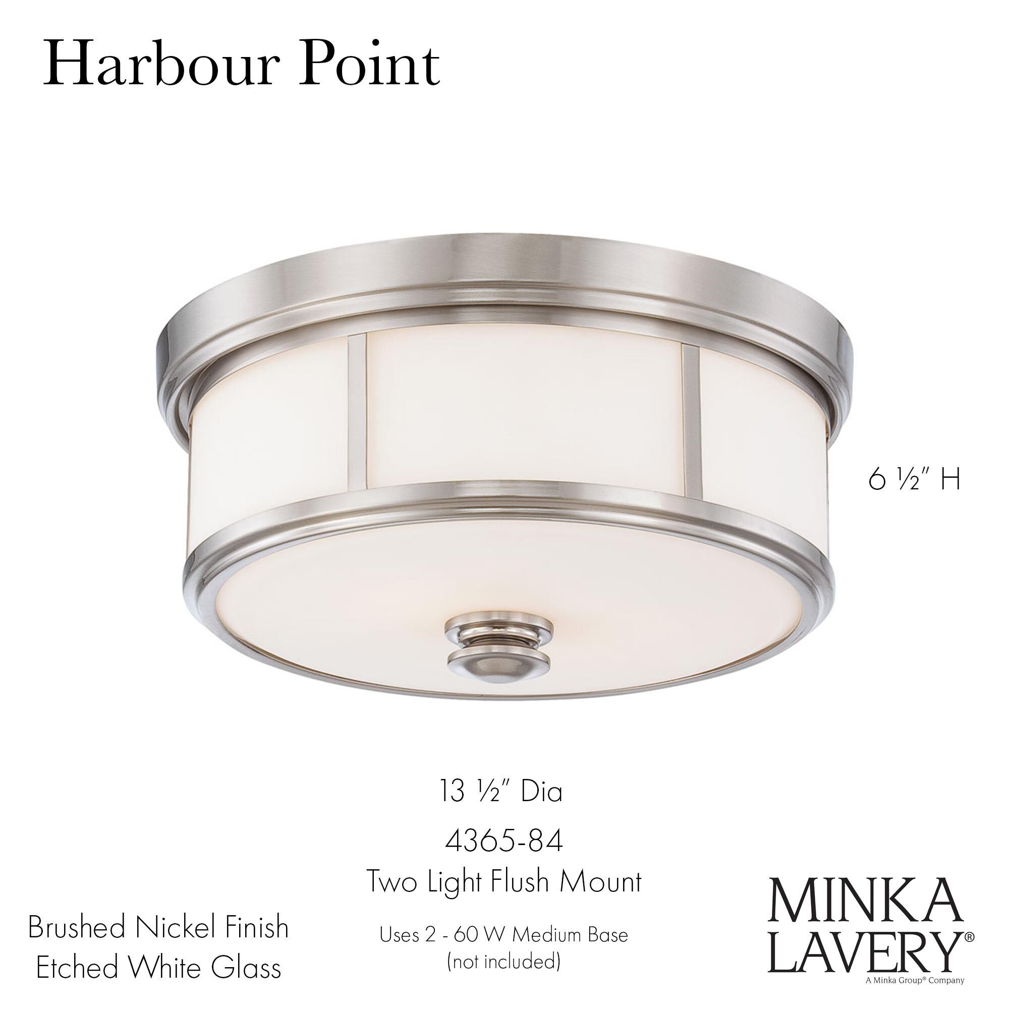 Harbour Point 13 Inch 2 Light Flush Mount by Minka Lavery