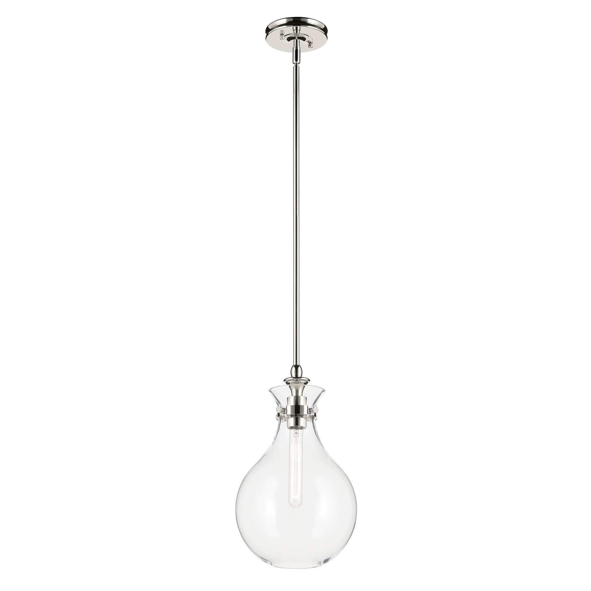 Shown in Polished Nickel finish and Clear glass