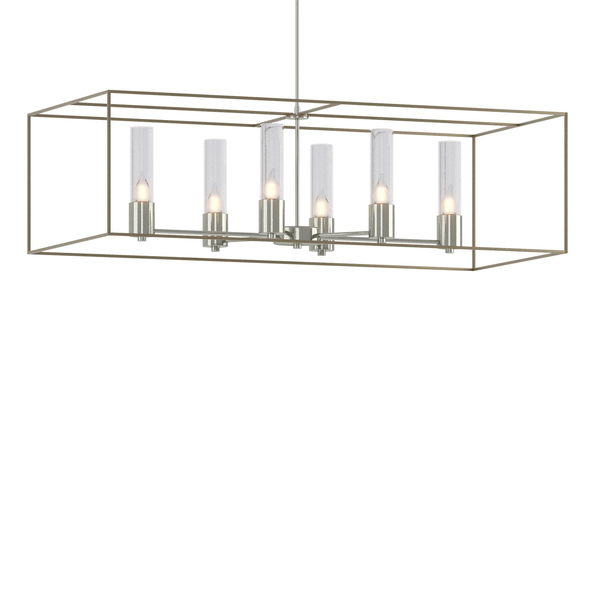 Shown in Sterling finish and Clear glass and Soft Gold accent