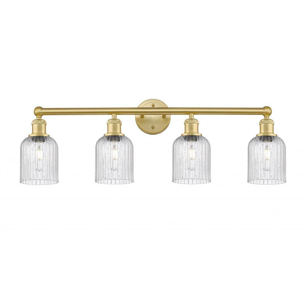 Shown in Satin Gold finish and Seedy glass