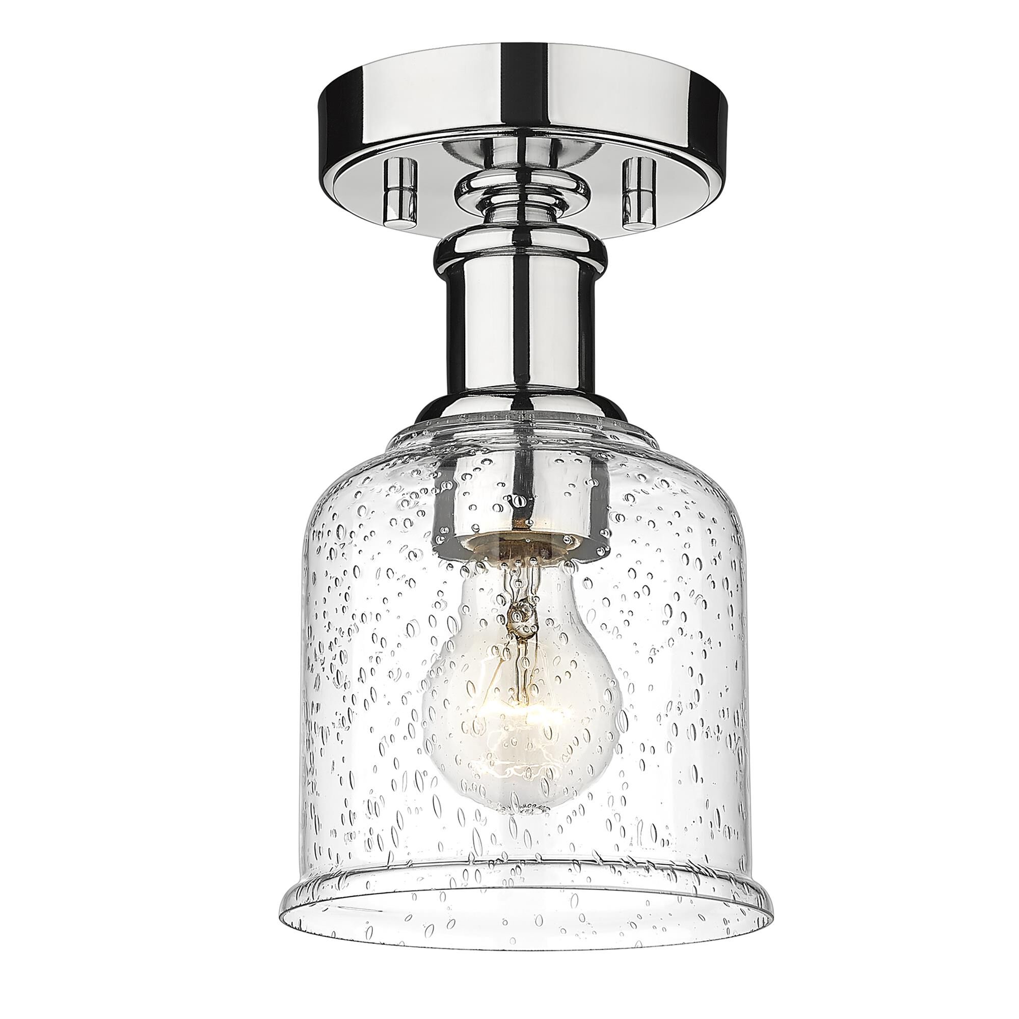 Shown in Chrome finish and Clear Seedy glass