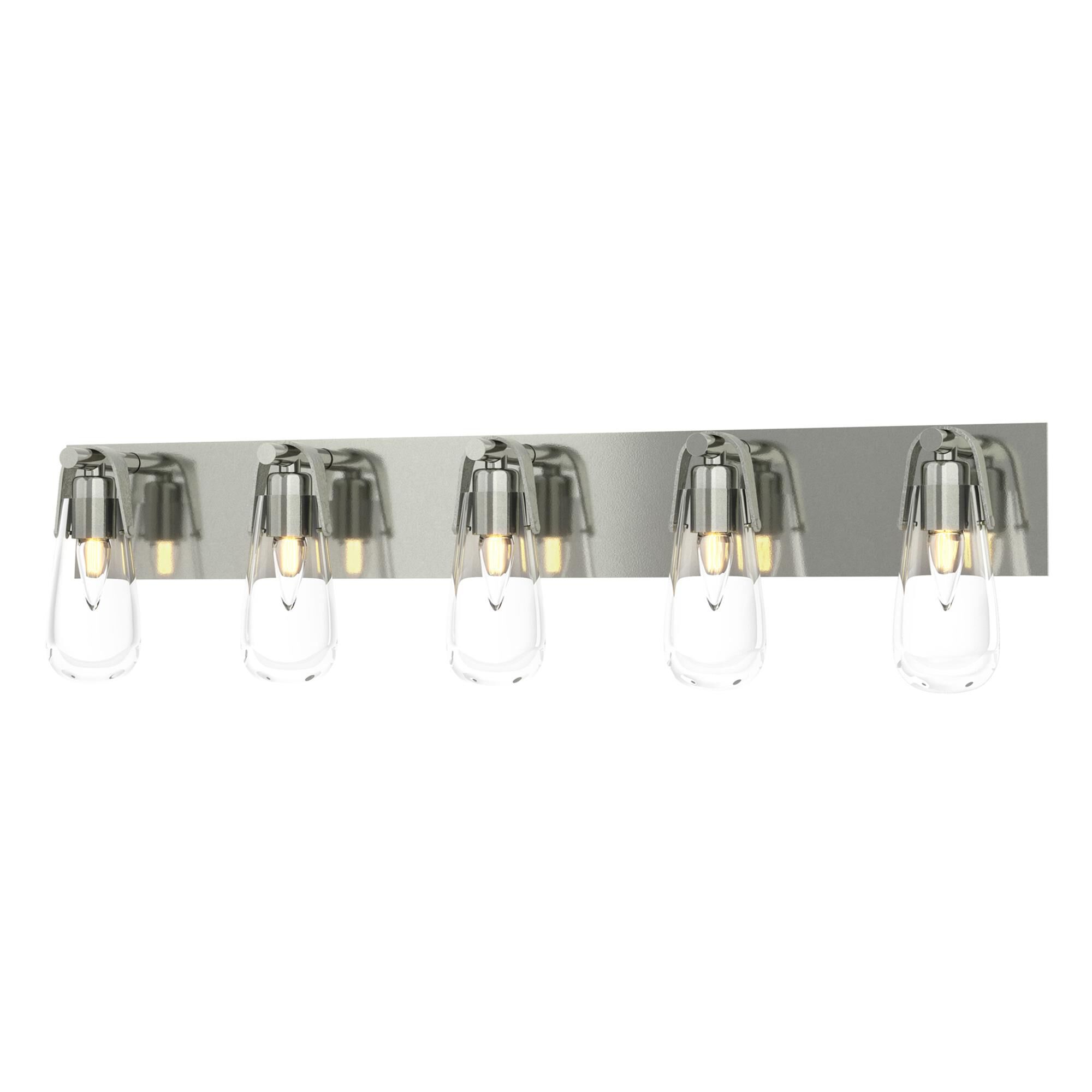 Shown in Sterling finish and Clear glass