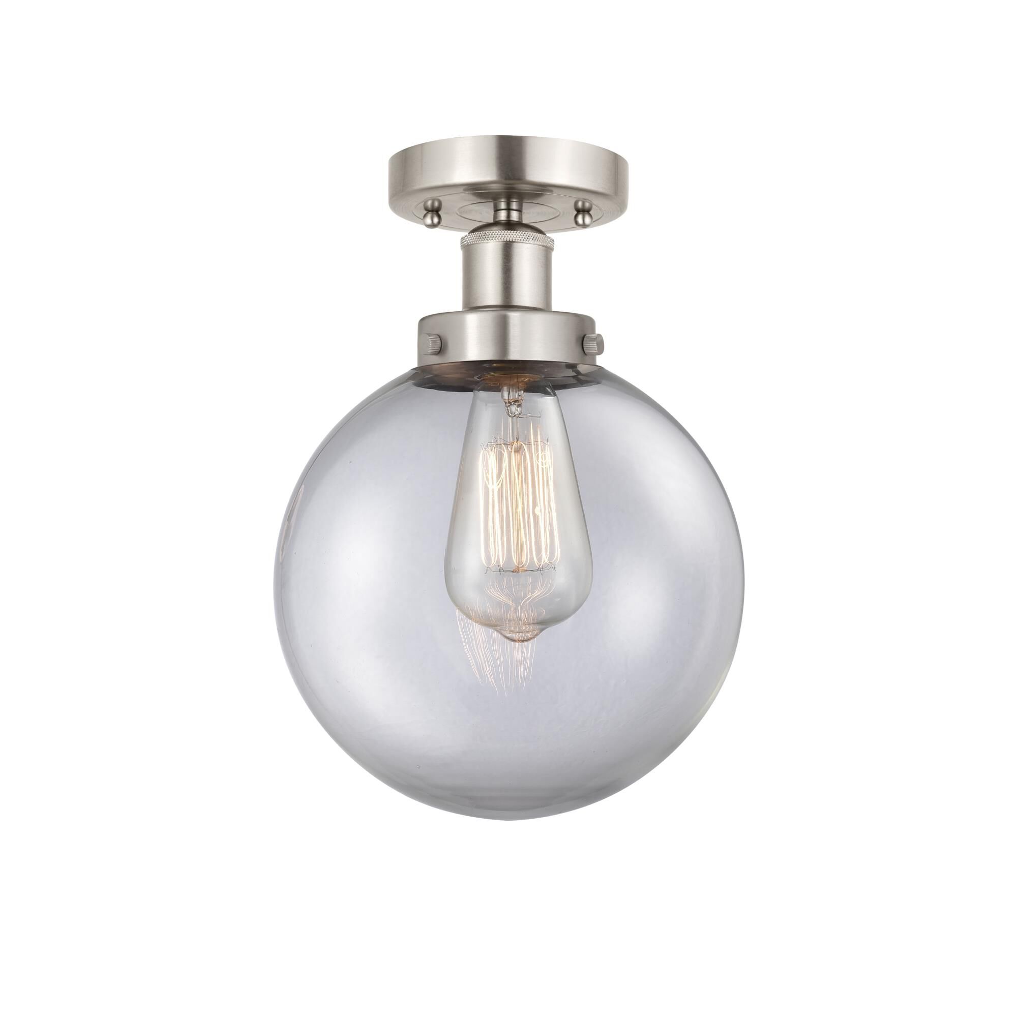 Shown in Brushed Satin Nickel, Clear finish and Clear glass and Clear Glass shade