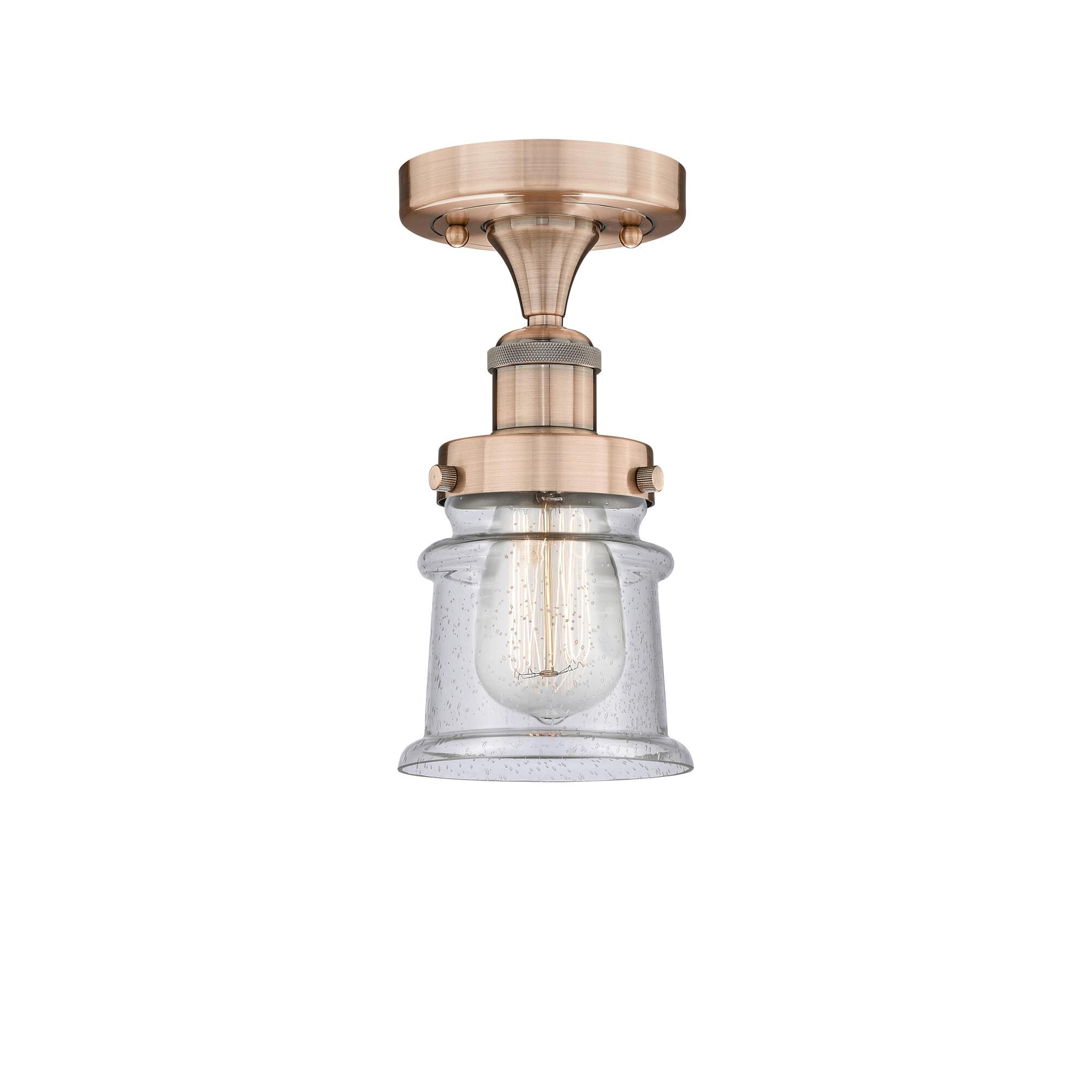 Shown in Antique Copper finish and Seedy glass