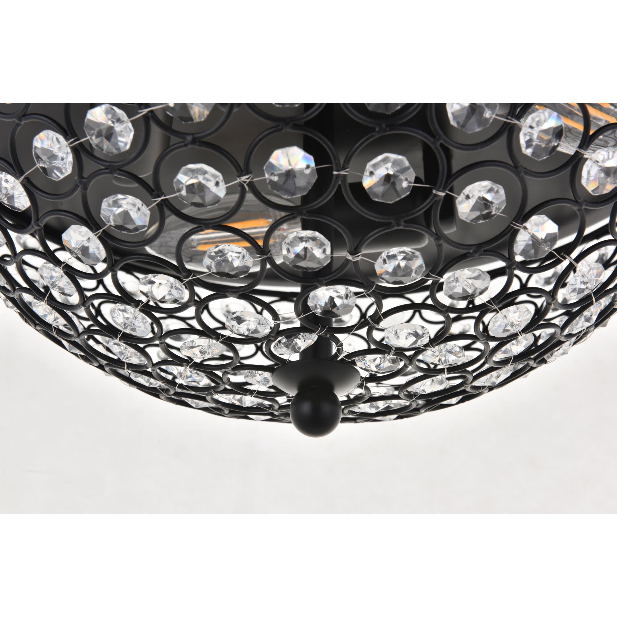 Taye 13 Inch 3 Light Flush Mount by Elegant Lighting