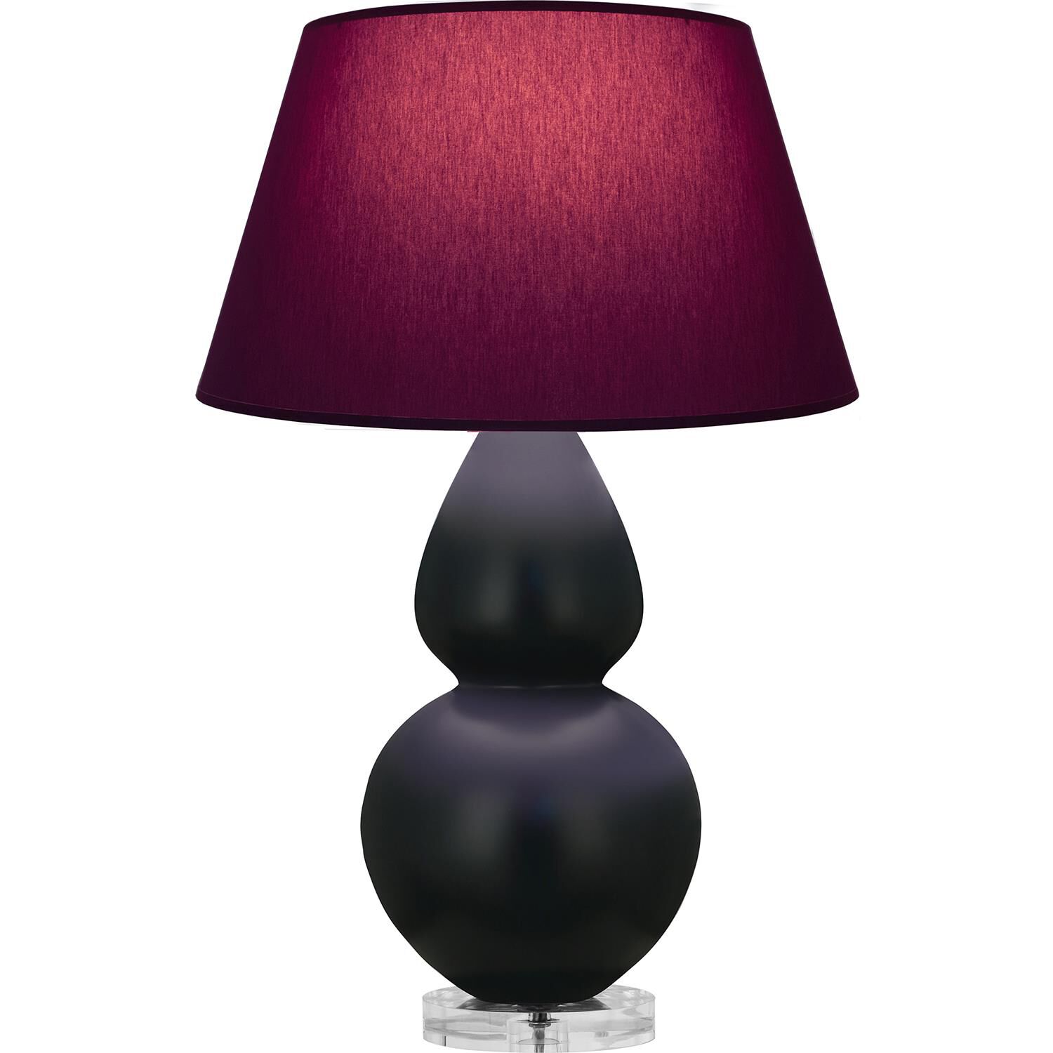 Shown in Matte Obsidian finish and Plum and Lavender shade and Lucite accent