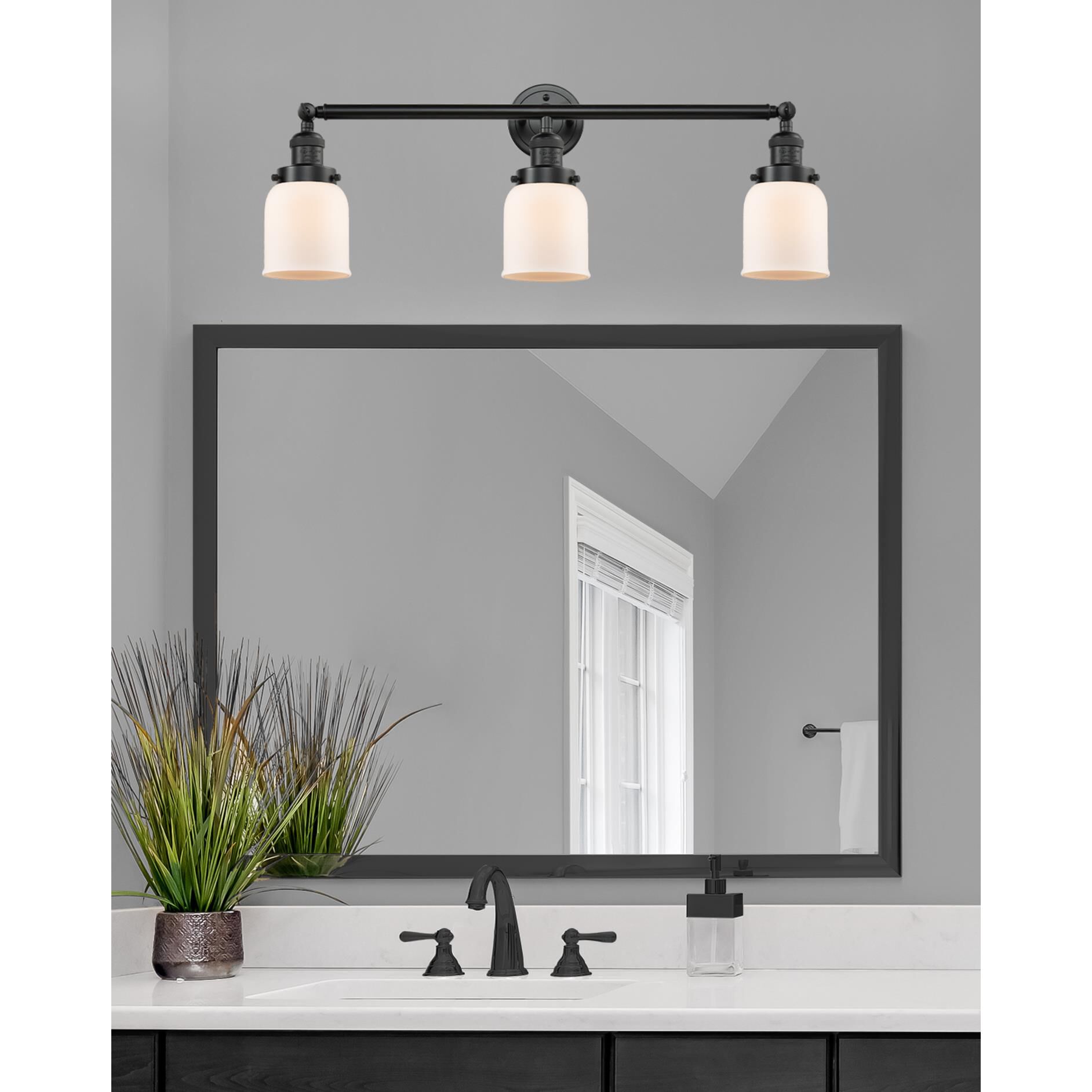 Bruno Marashlian Small Bell 30 Inch 3 Light Bath Vanity Light by Innovations Lighting