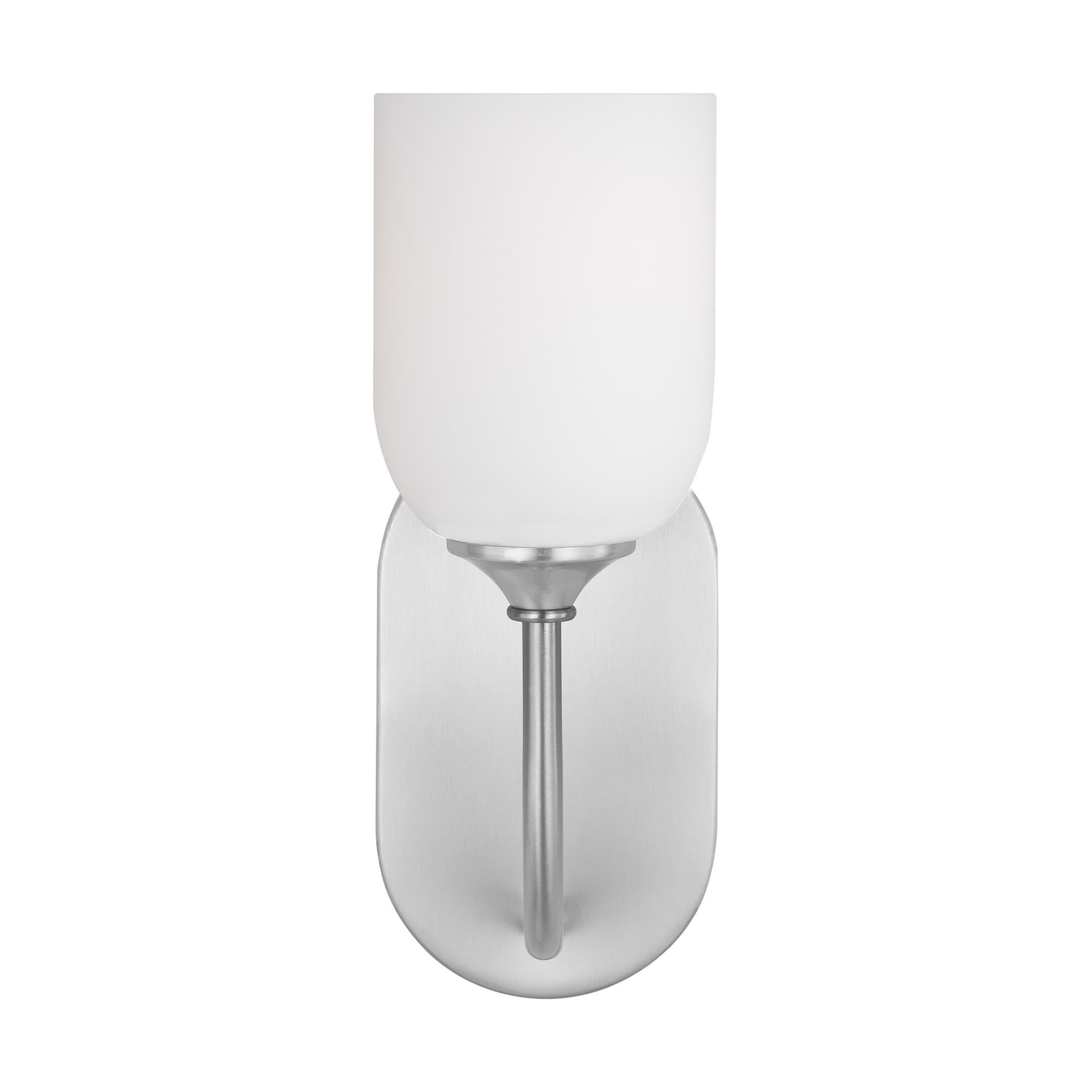 Shown in Brushed Steel finish and Etched / White Inside Glass shade