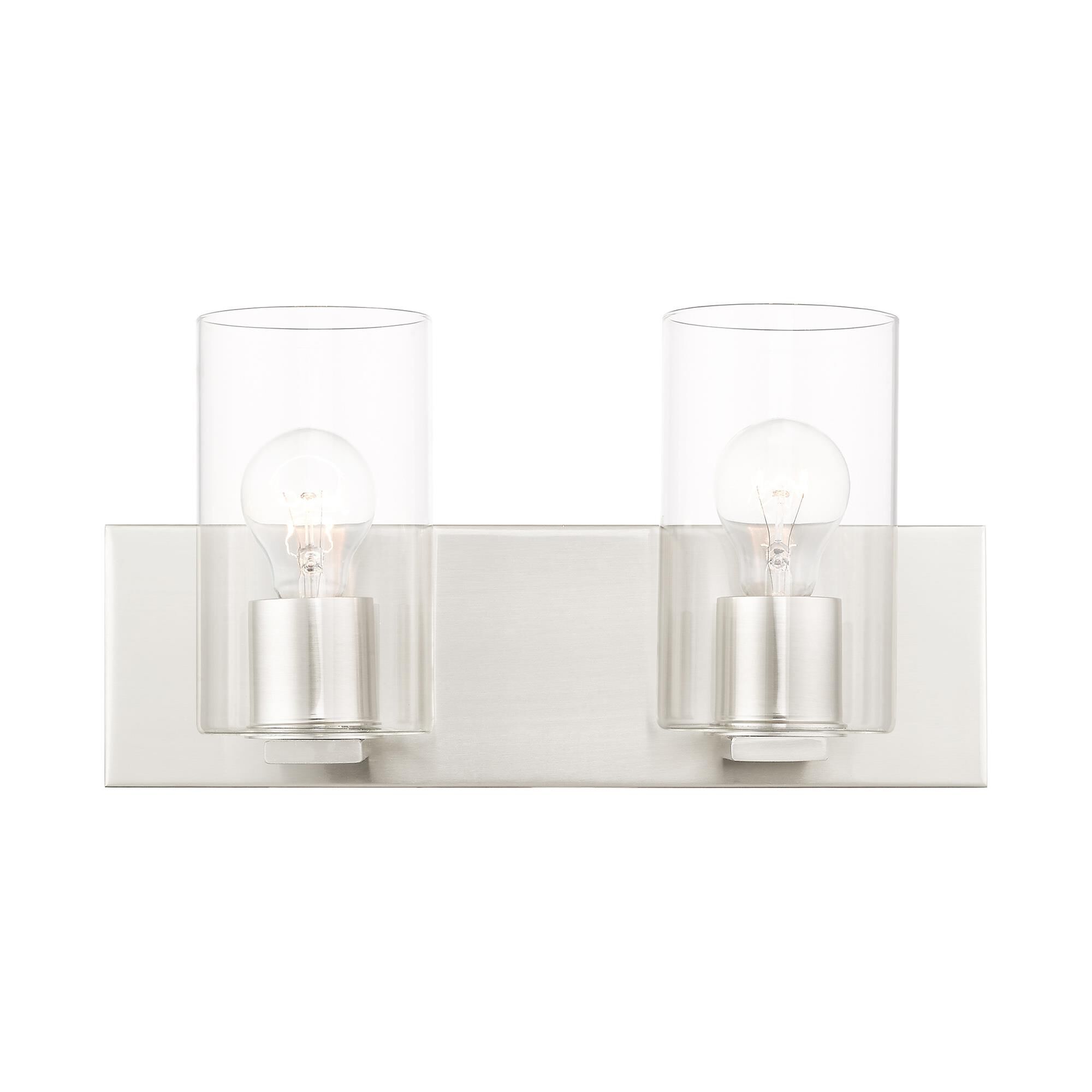 Shown in Brushed Nickel finish and Clear glass and Clear Glass shade
