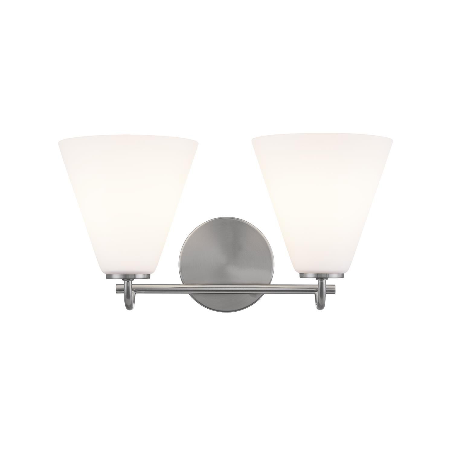 Shown in Brushed Nickel finish and Opal glass