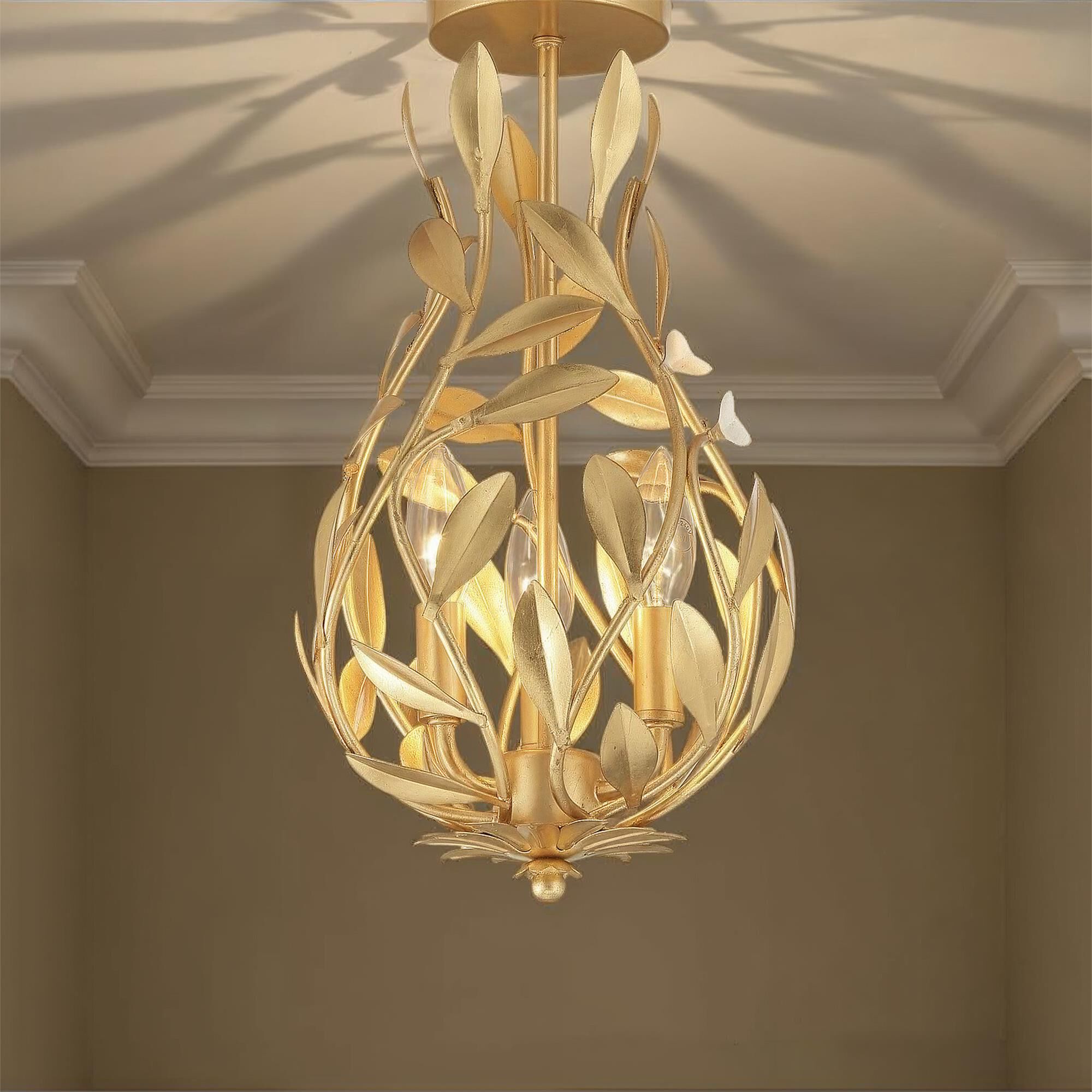 Broche 9 Inch Semi Flush Mount by Crystorama