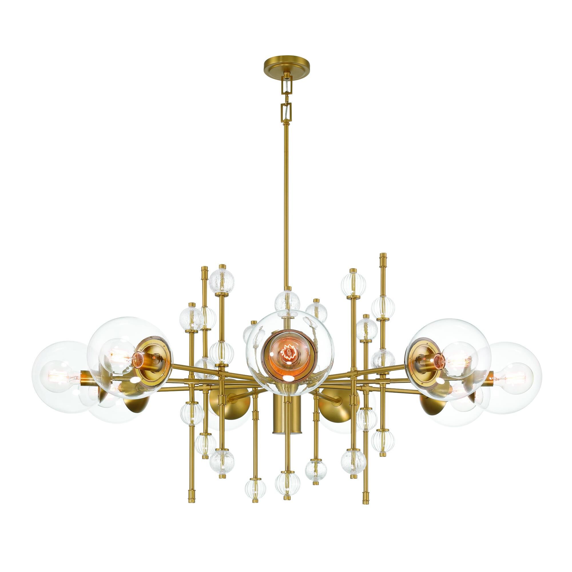 Shown in Gold finish and Clear  glass