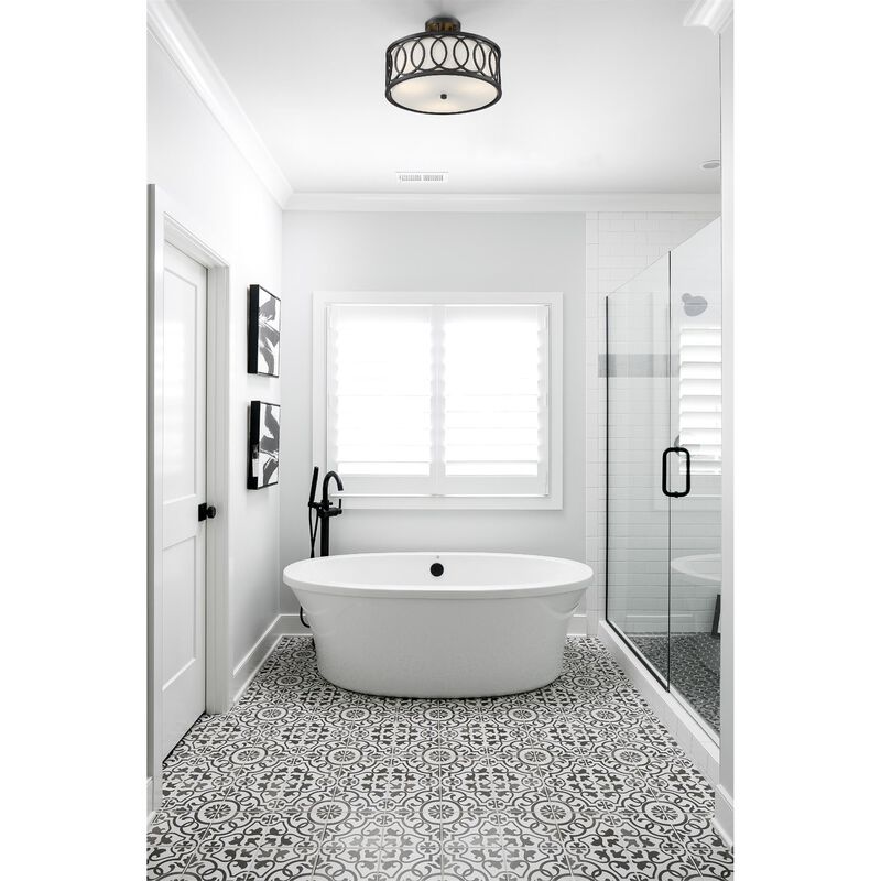 Libby Langdon Graham 15 Inch 3 Light Semi Flush Mount by Crystorama