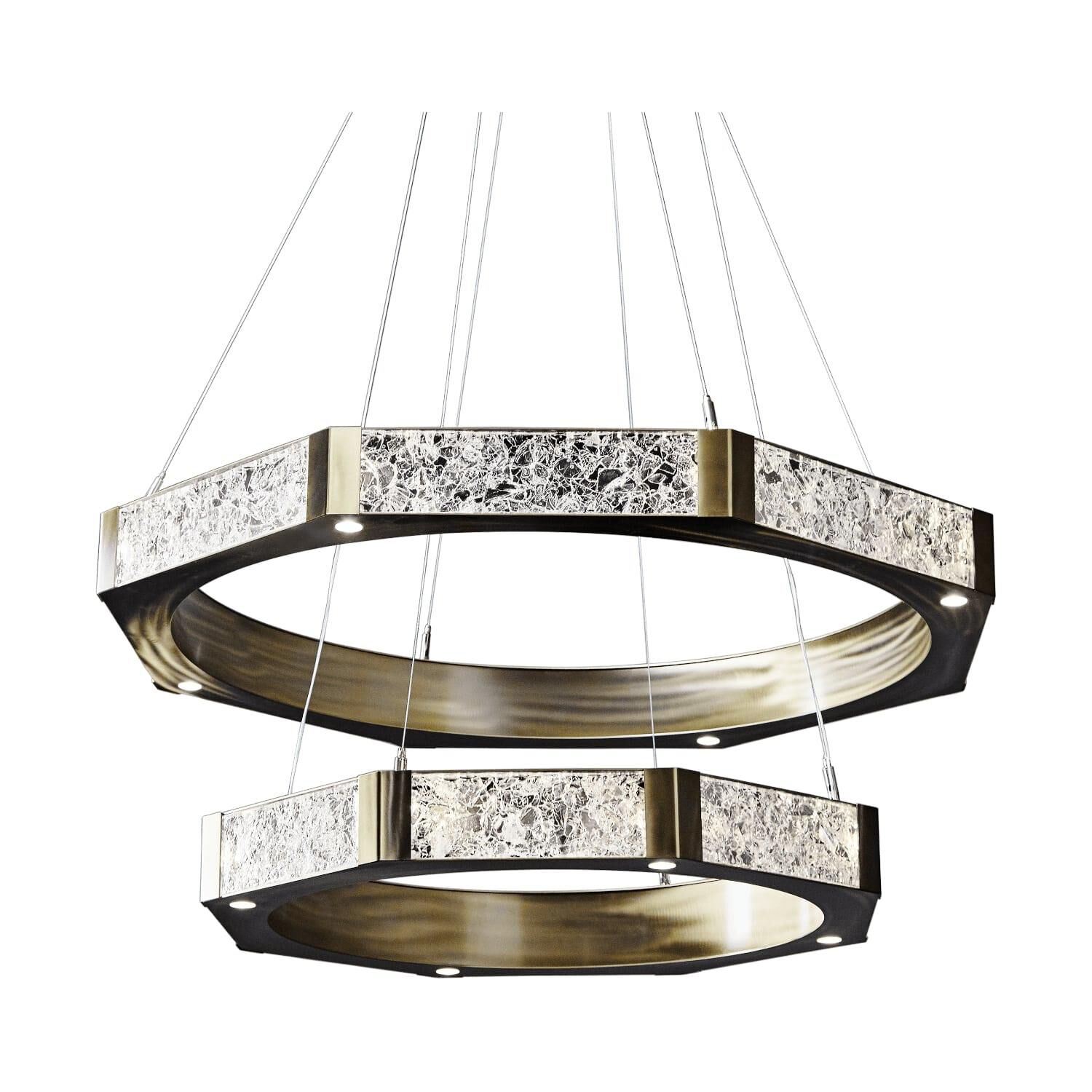 Levi Wilson Glacier 46 Inch 40 Light LED Chandelier by Hammerton Studio