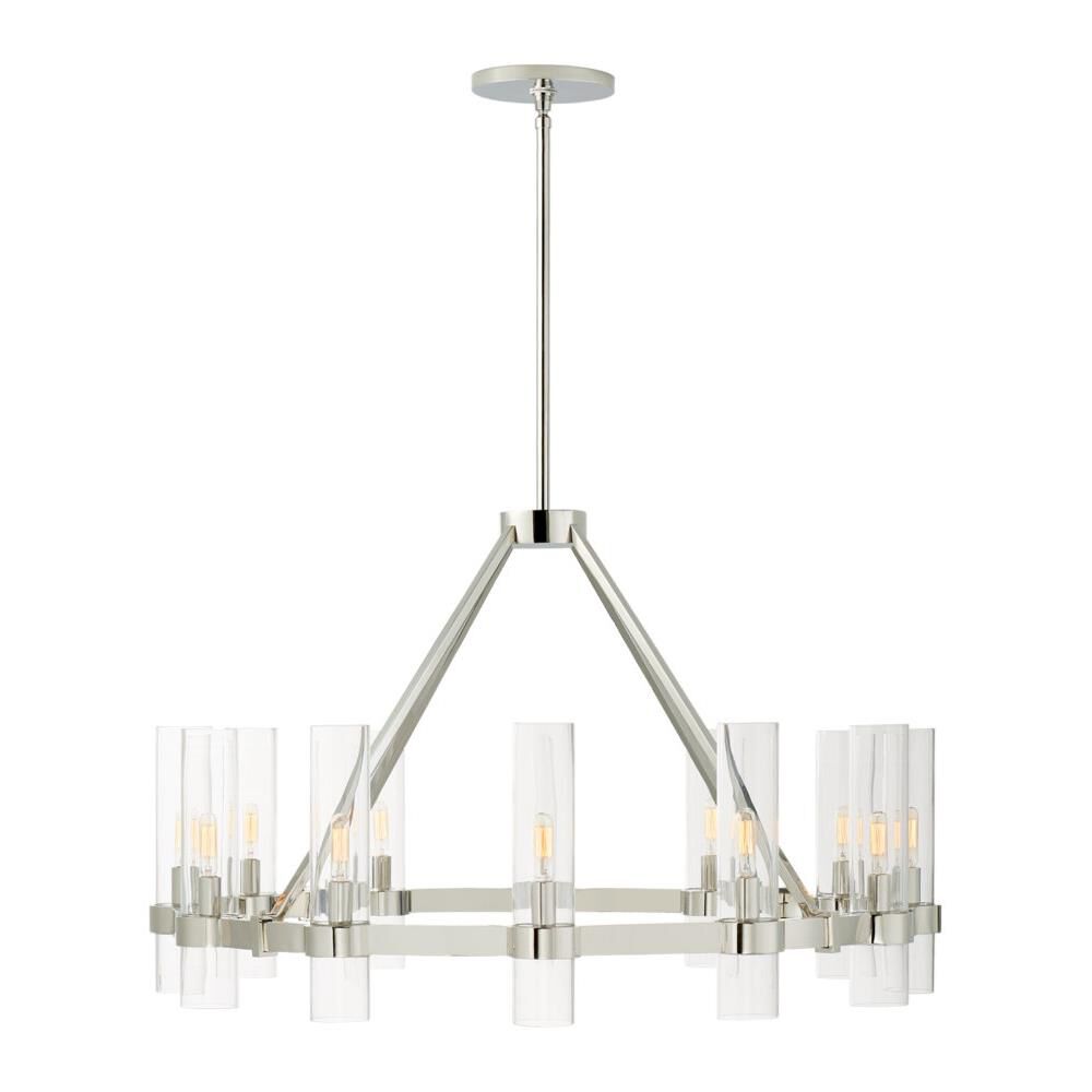 Shown in Polished Nickel finish and Clear glass