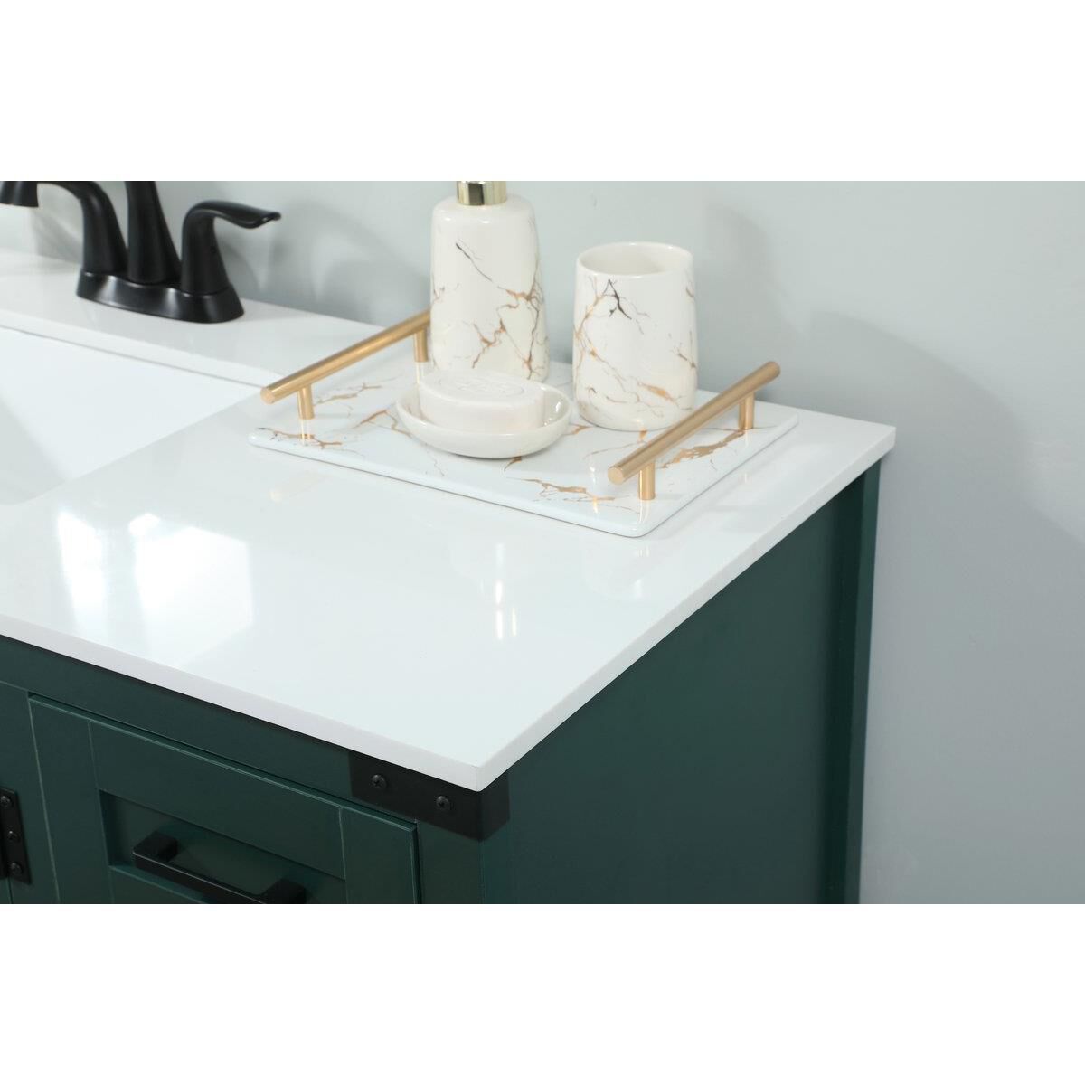 Shown in Green finish and Without Backsplash accent