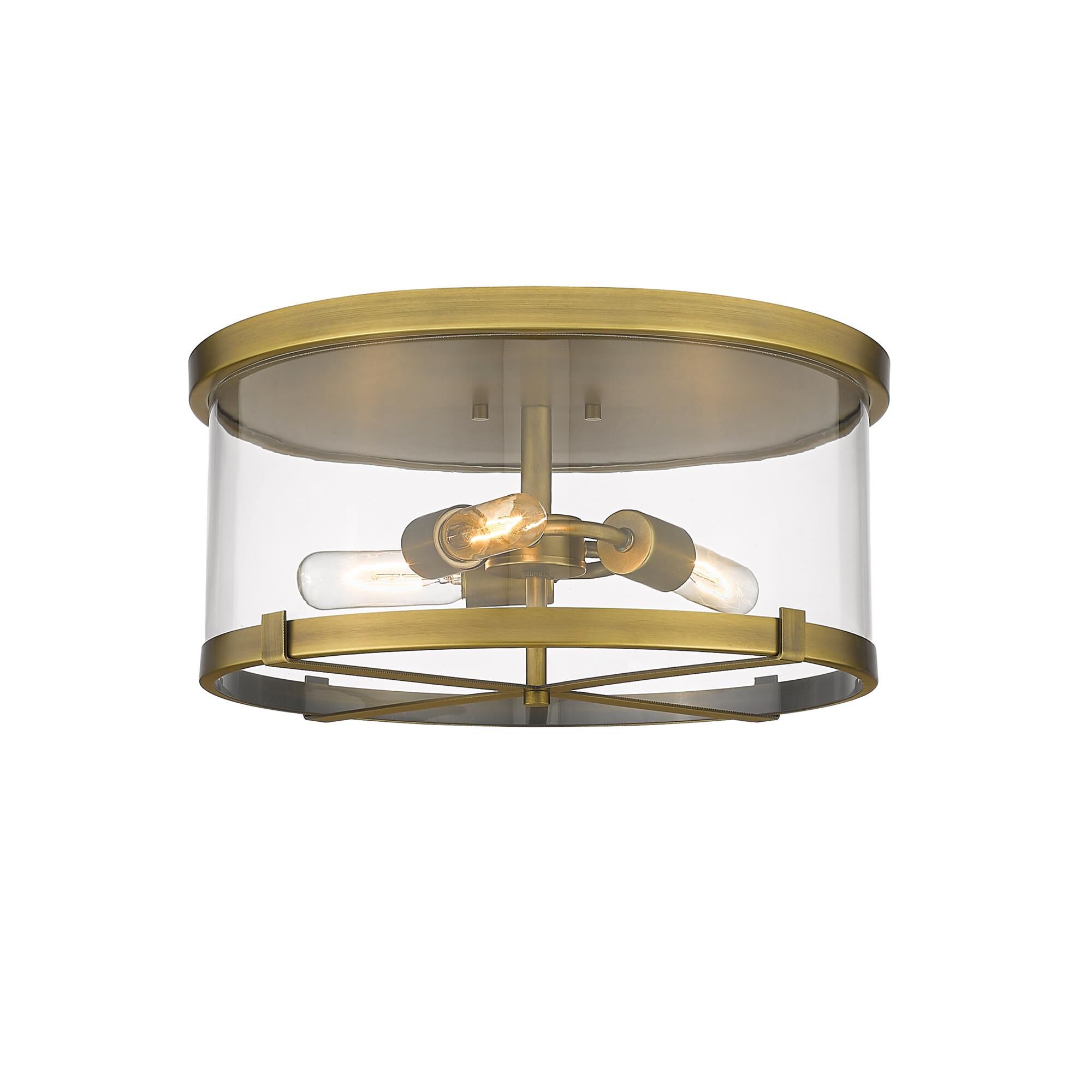 Shown in Rubbed Brass finish and Glass shade