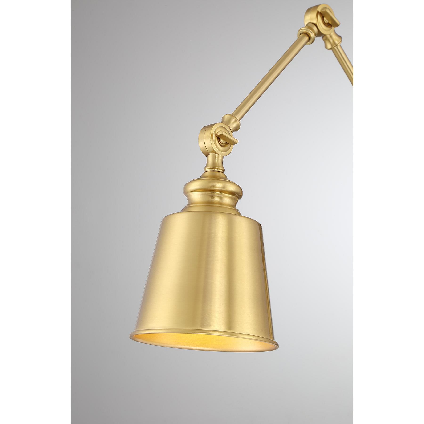 Shown in Natural Brass finish and Metal shade