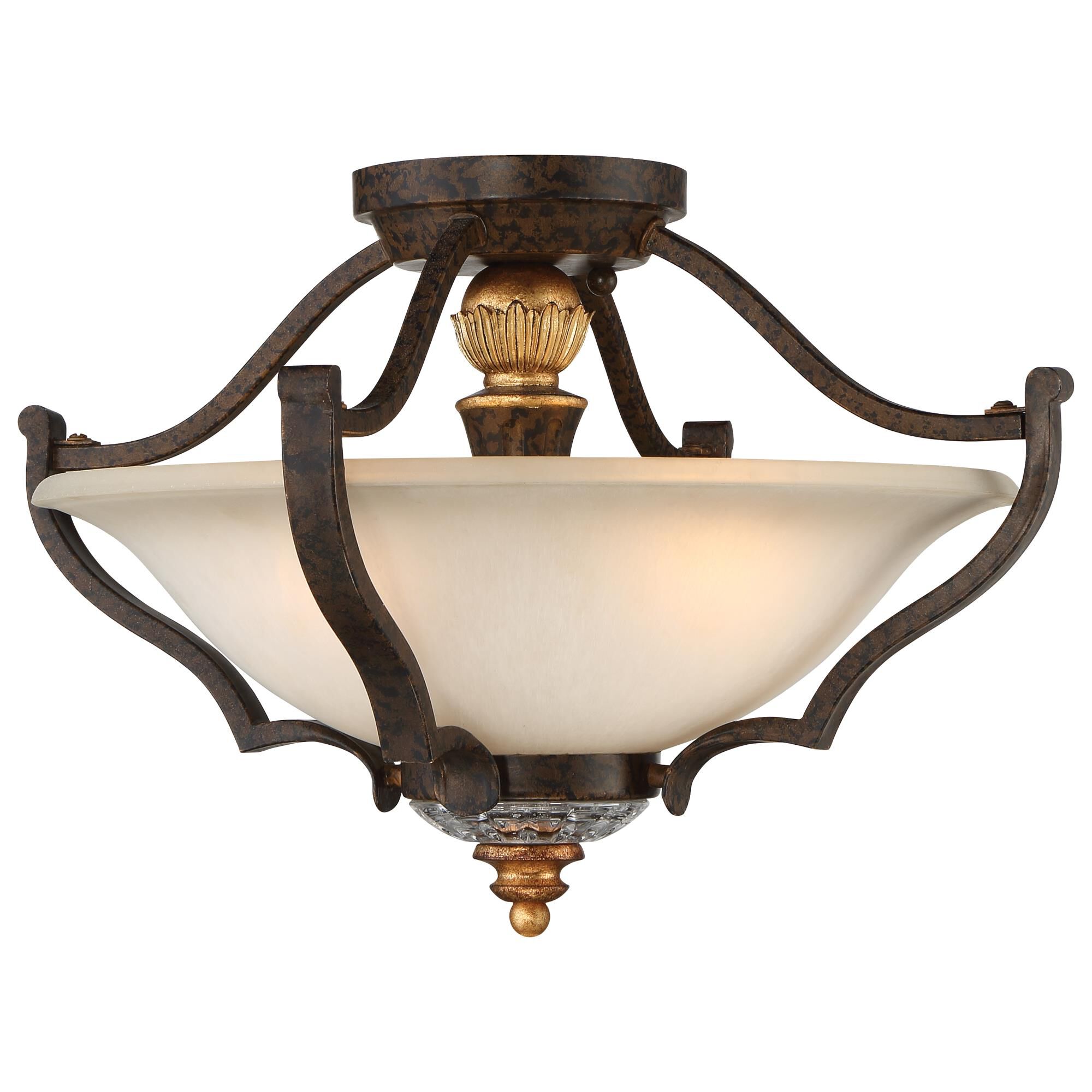 Chateau Nobles 17 Inch 3 Light Semi Flush Mount by Metropolitan Lighting