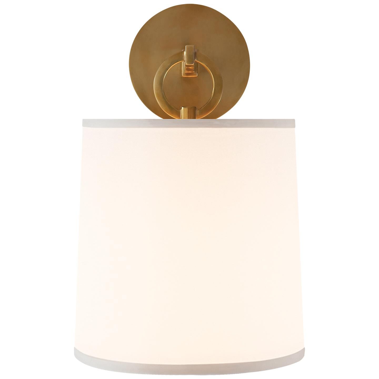 Shown in Soft Brass finish and Silk shade