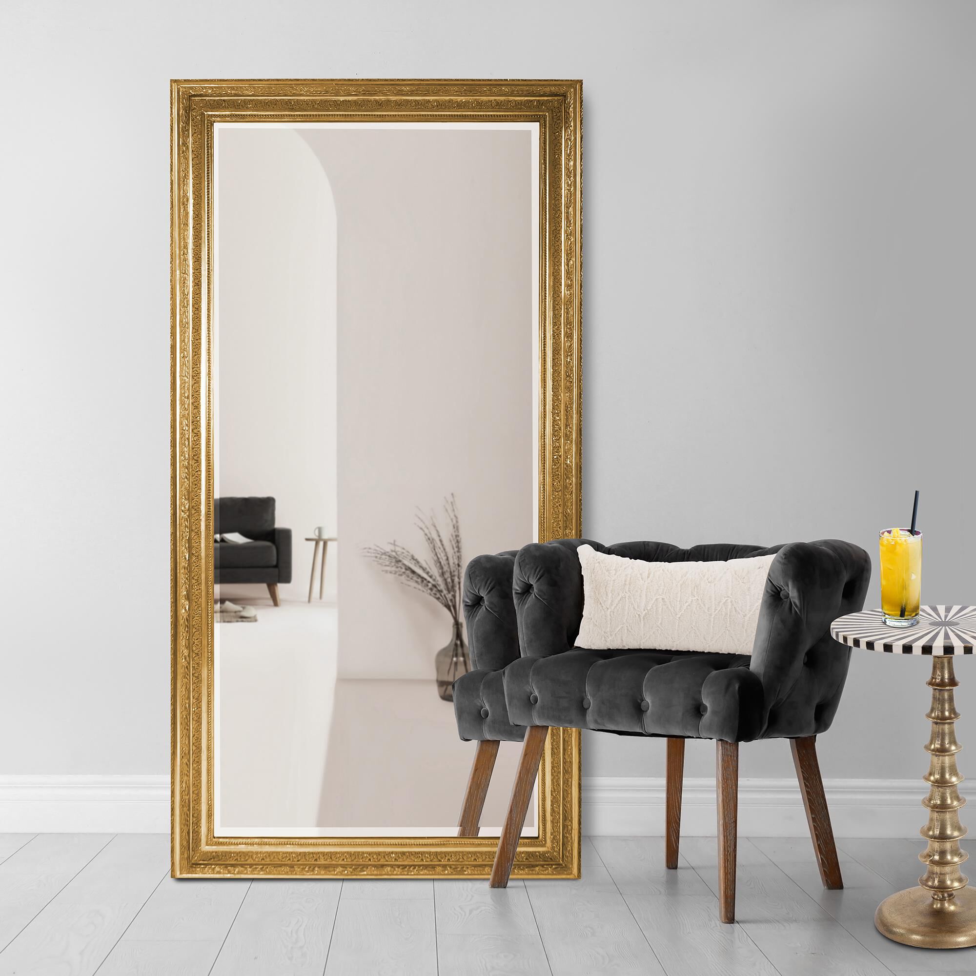 Nancy Gold Floor Mirror Floor Mirror by Howard Elliott Collection