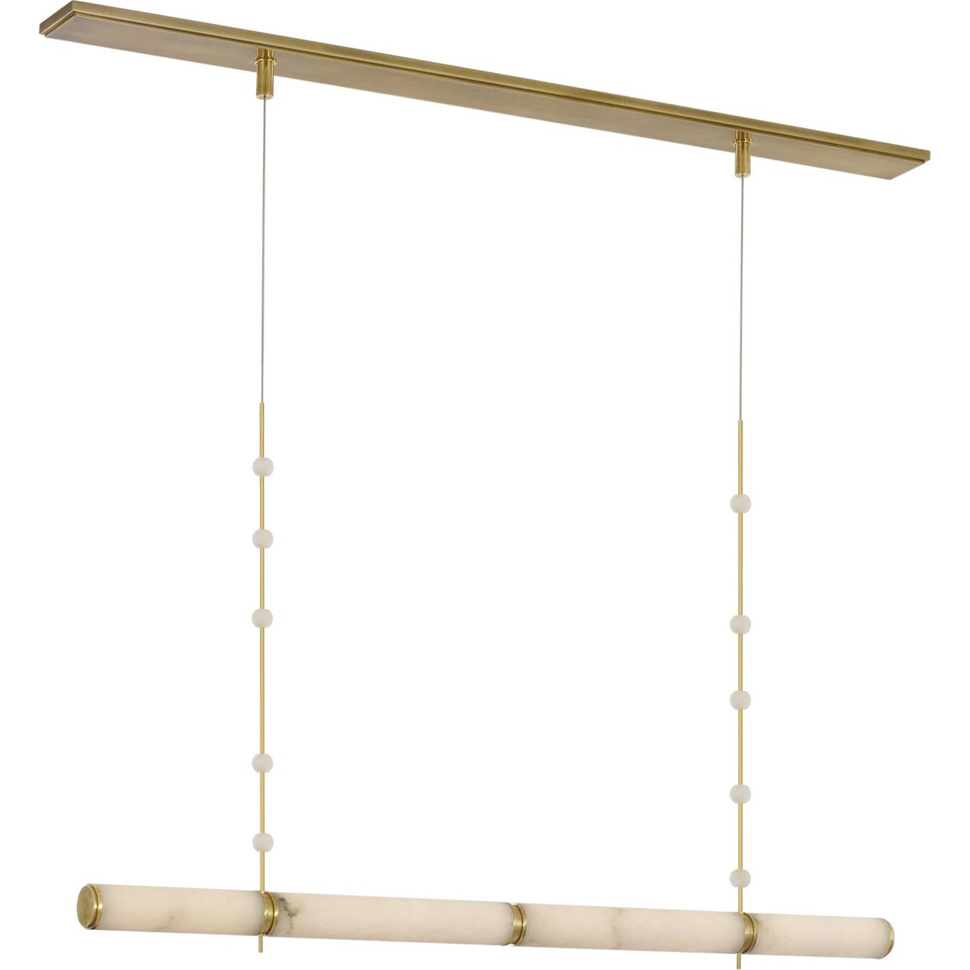Shown in Antique-Burnished Brass finish and Alabaster shade